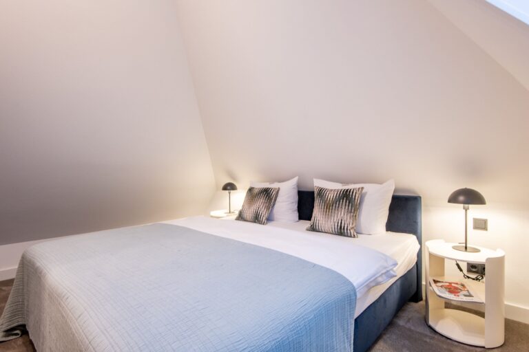 Doppelbett in Ferienhaus auf Sylt