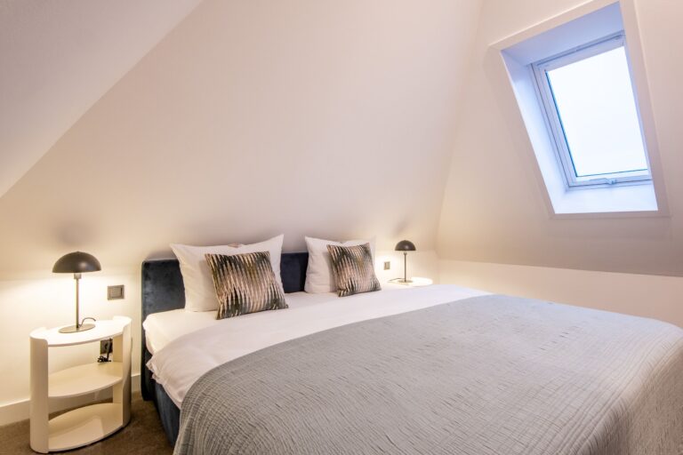 Doppelbett in Ferienhaus auf Sylt