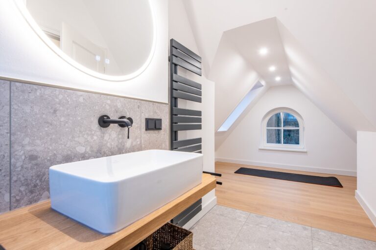 Badezimmer in Ferienhaus auf Sylt