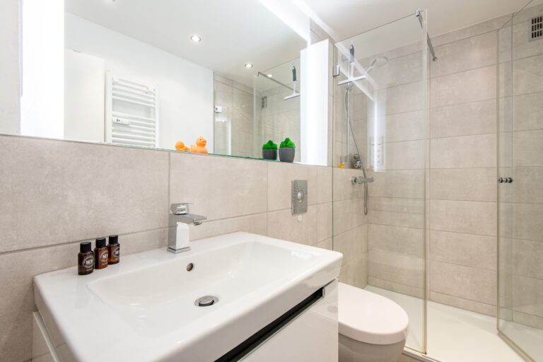 Badezimmer in Ferienwohnung auf Sylt
