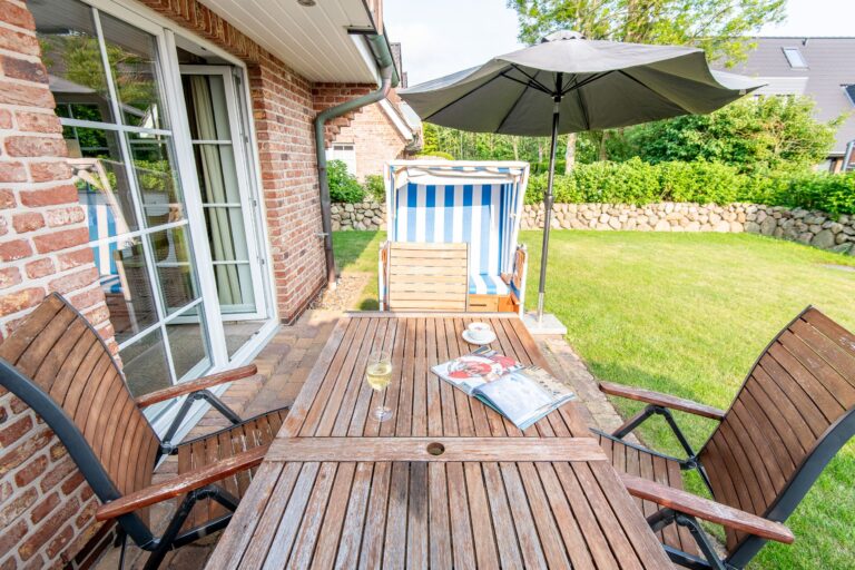 Terrasse in Ferienhaus auf Sylt