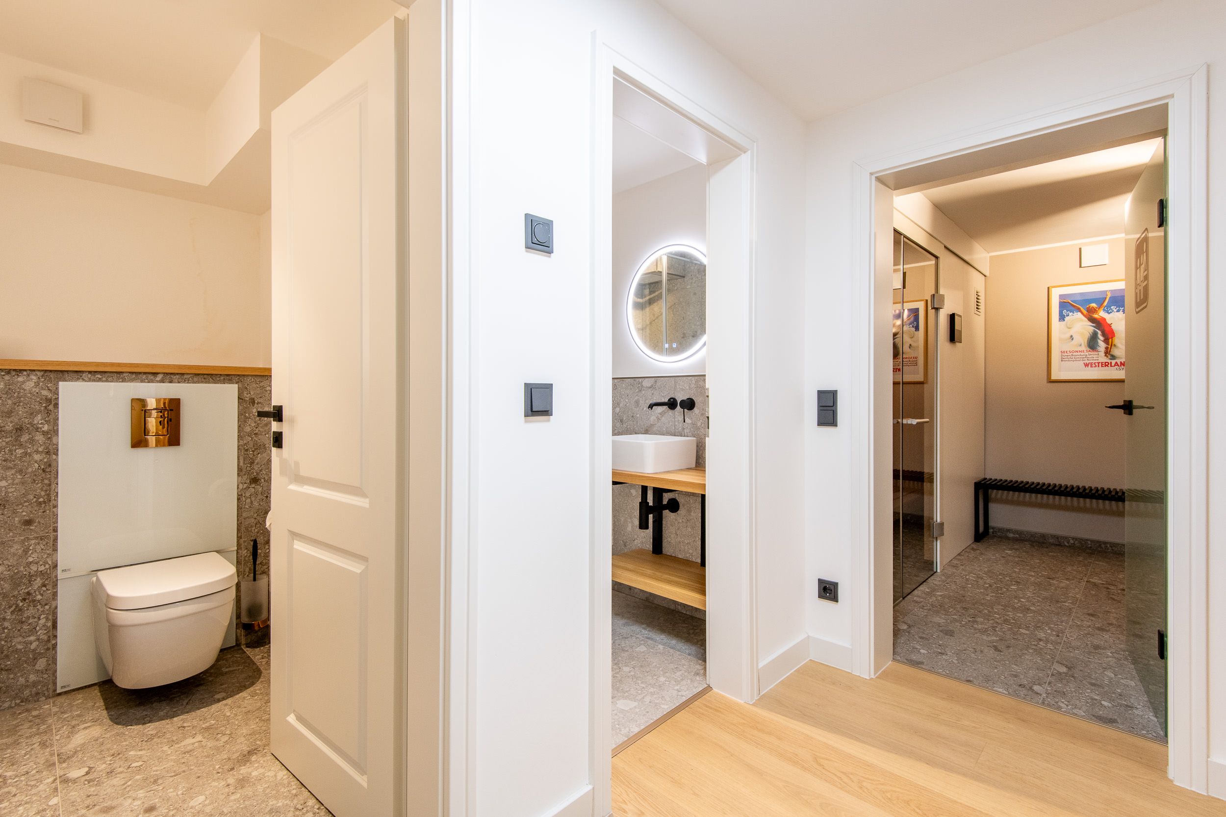 Badezimmer in Ferienhaus auf Sylt