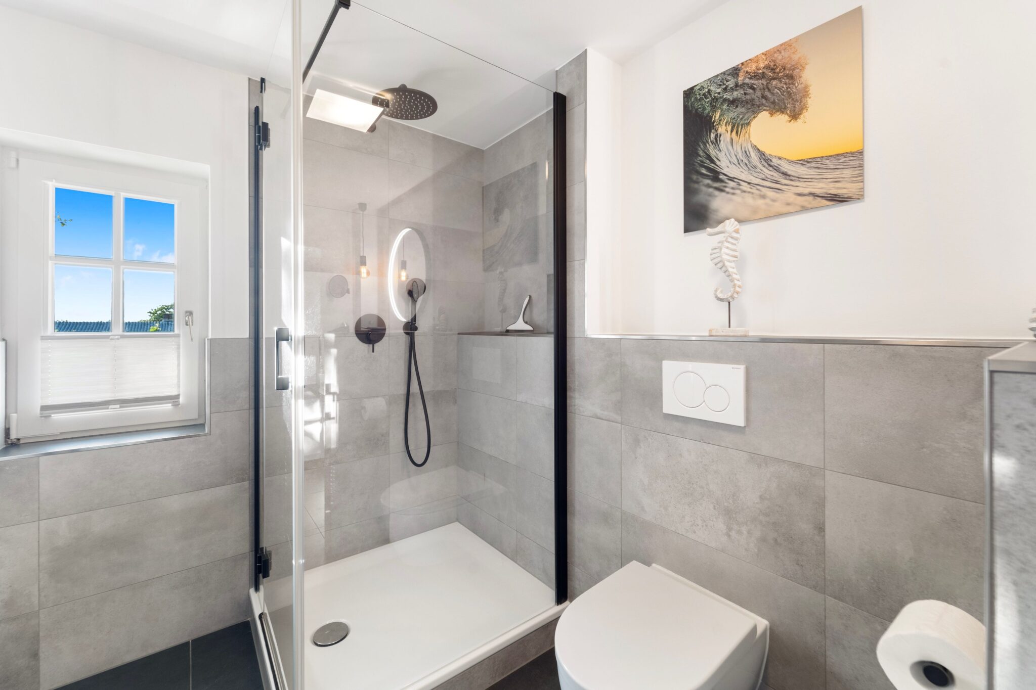 Dusche in Ferienhaus auf Sylt