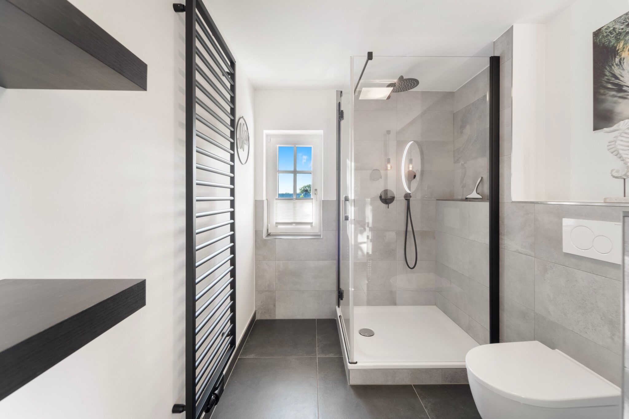 Dusche in Ferienhaus auf Sylt