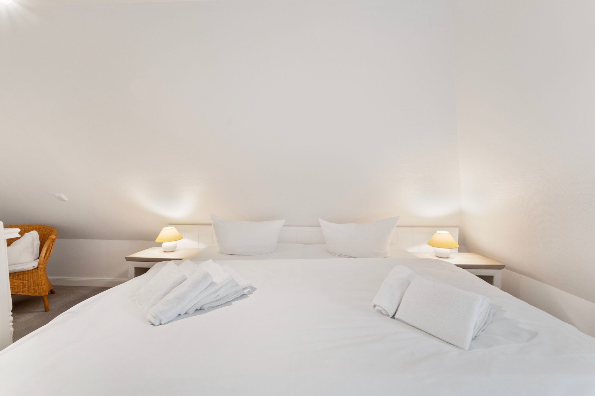 Doppelbett in Ferienhaus auf Sylt