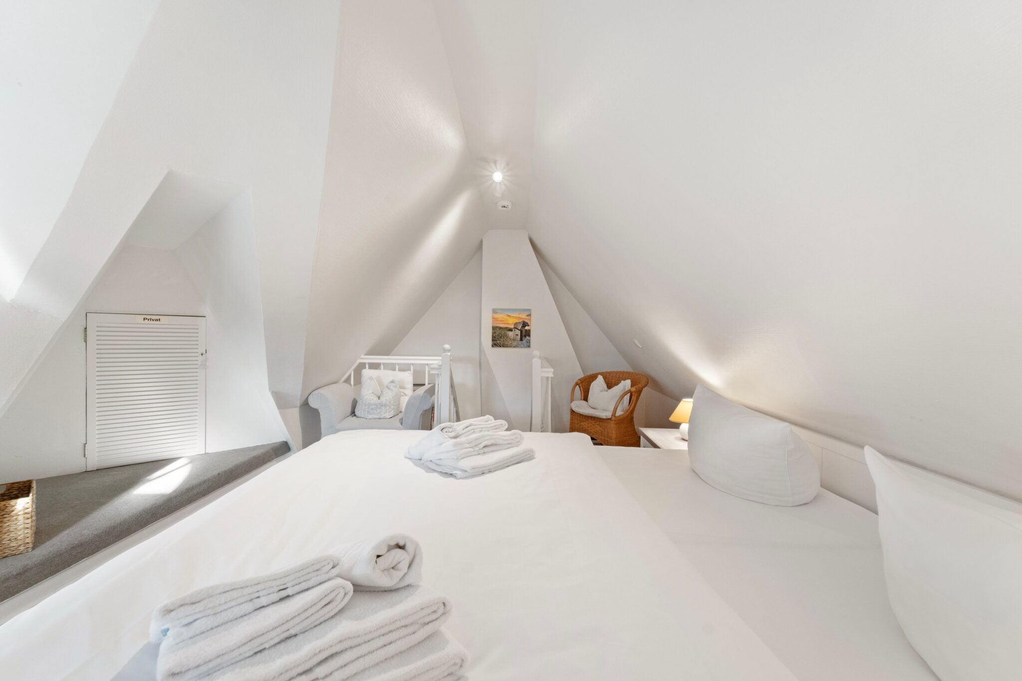 Doppelbett in Ferienhaus auf Sylt