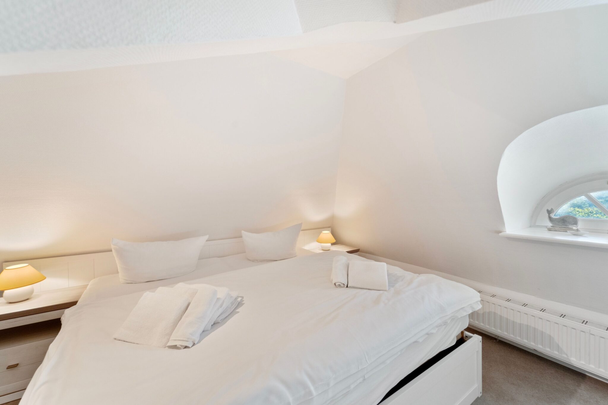 Doppelbett in Ferienhaus auf Sylt