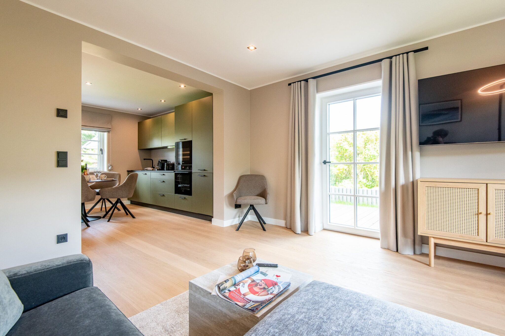 Wohnzimmer in Ferienhaus auf Sylt