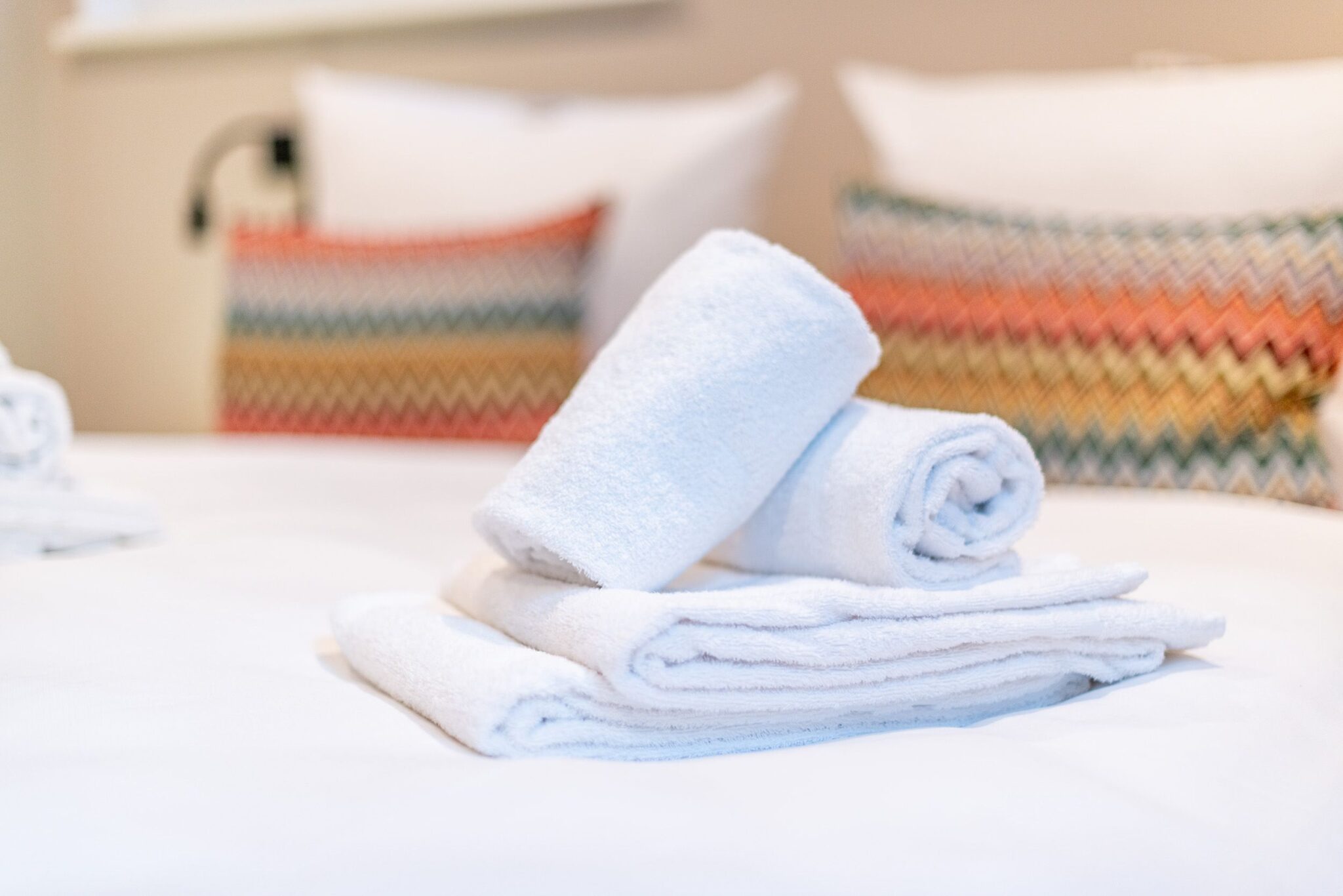 Doppelbett in Ferienhaus auf Sylt