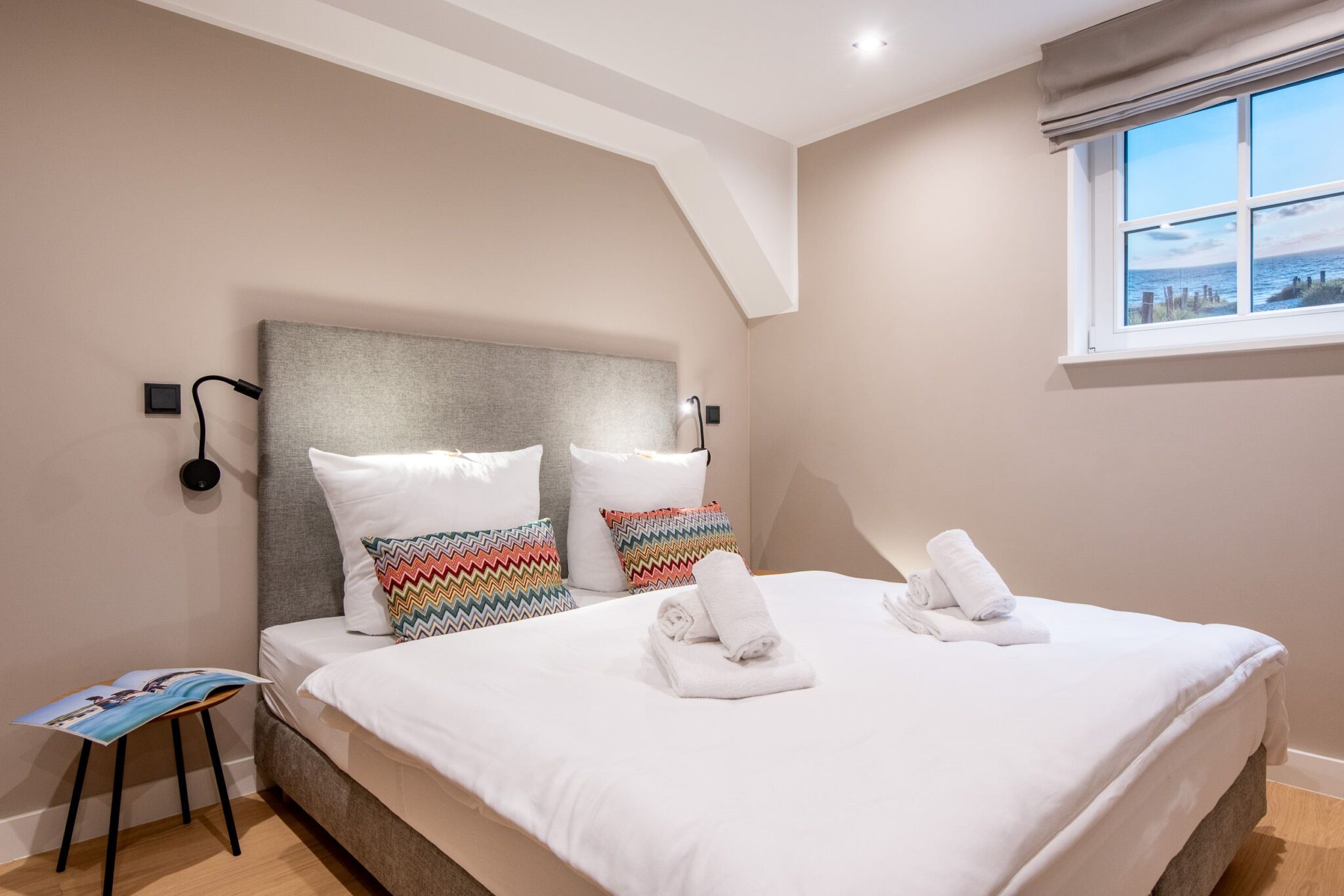 Doppelbett in Ferienhaus auf Sylt