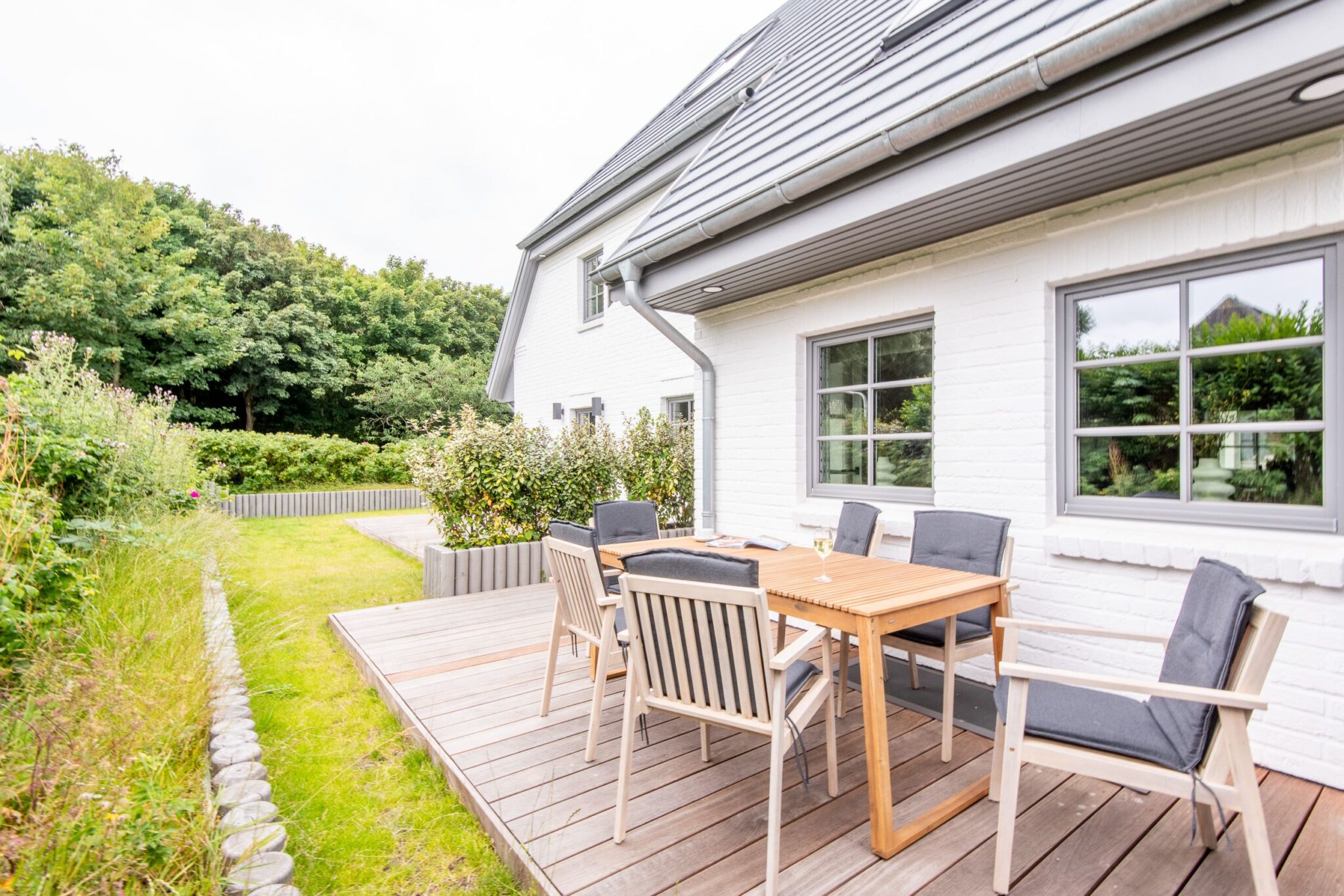 Terrasse in Ferienhaus auf Sylt