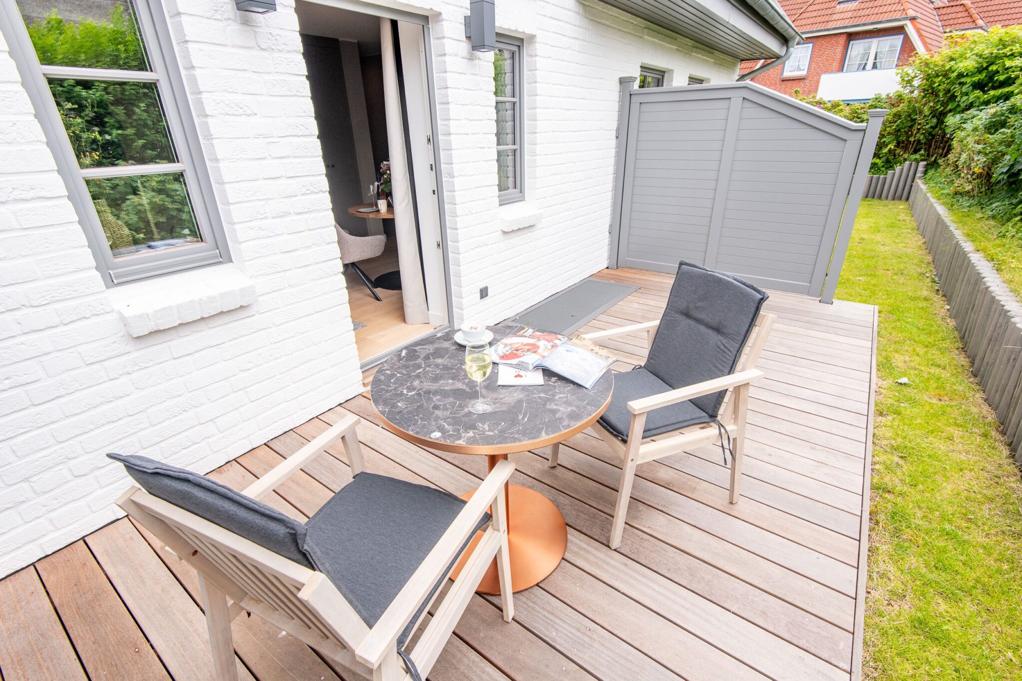 Terrasse in Ferienhaus auf Sylt