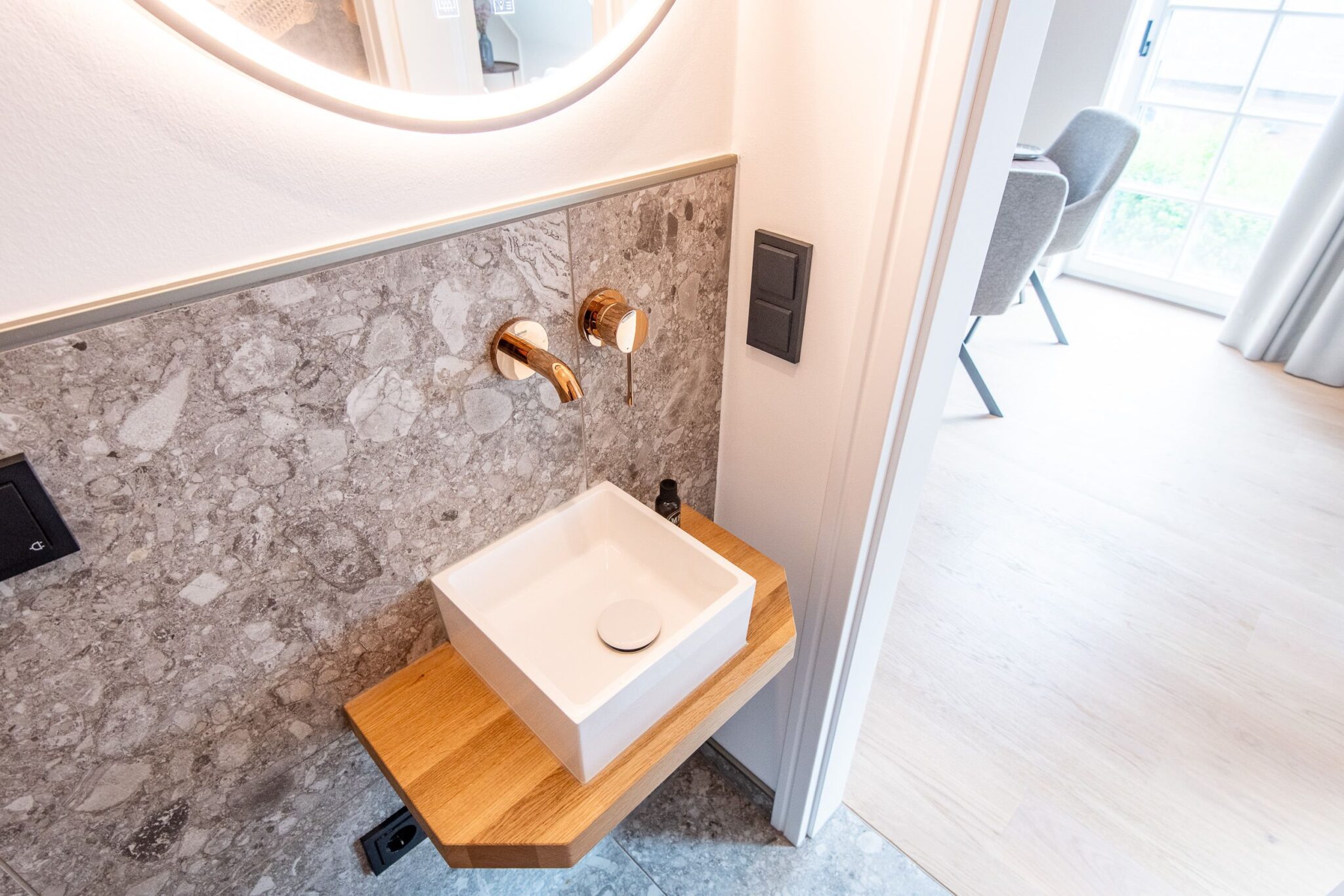Badezimmer in Ferienhaus auf Sylt