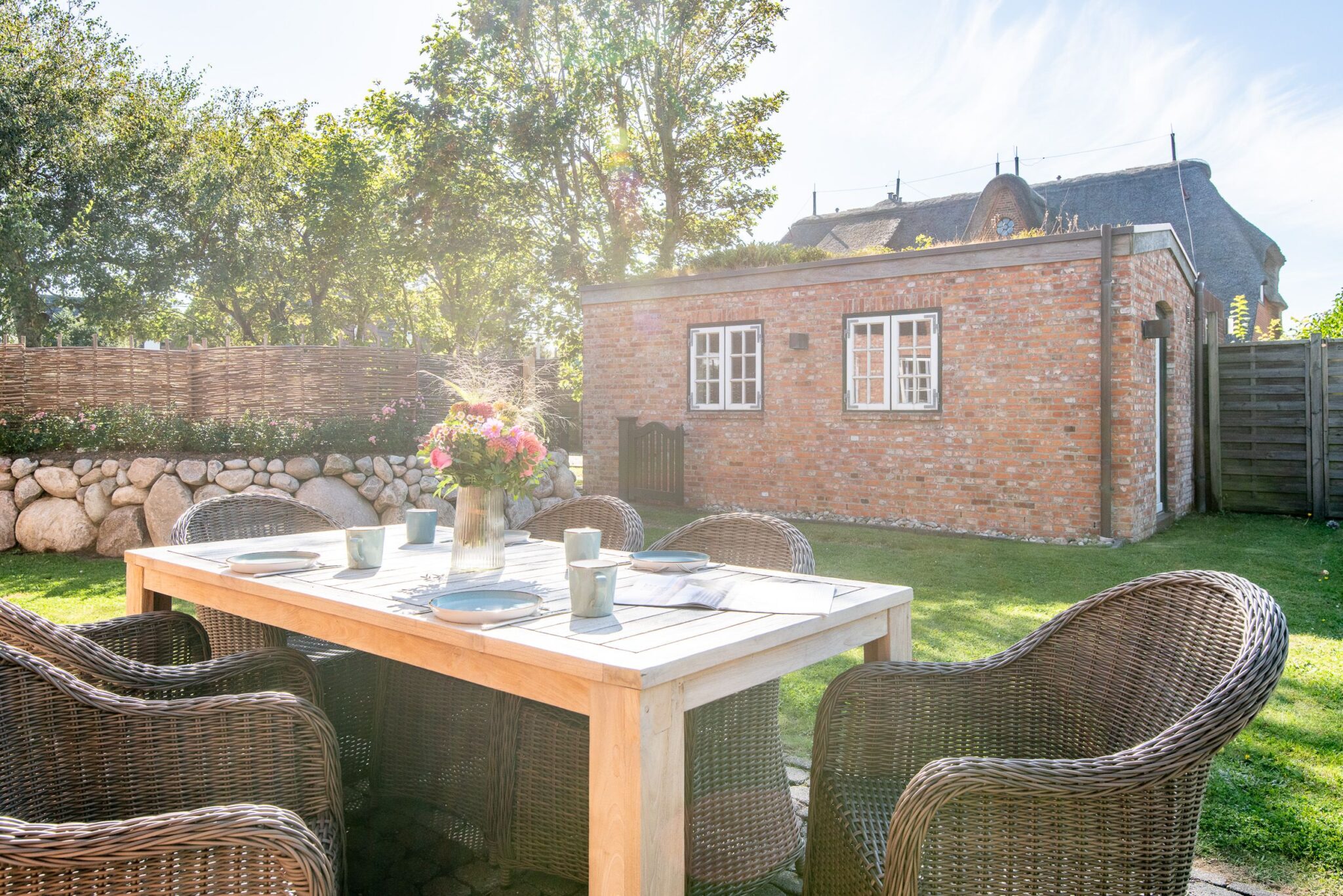 Terrasse in Ferienhaus auf Sylt