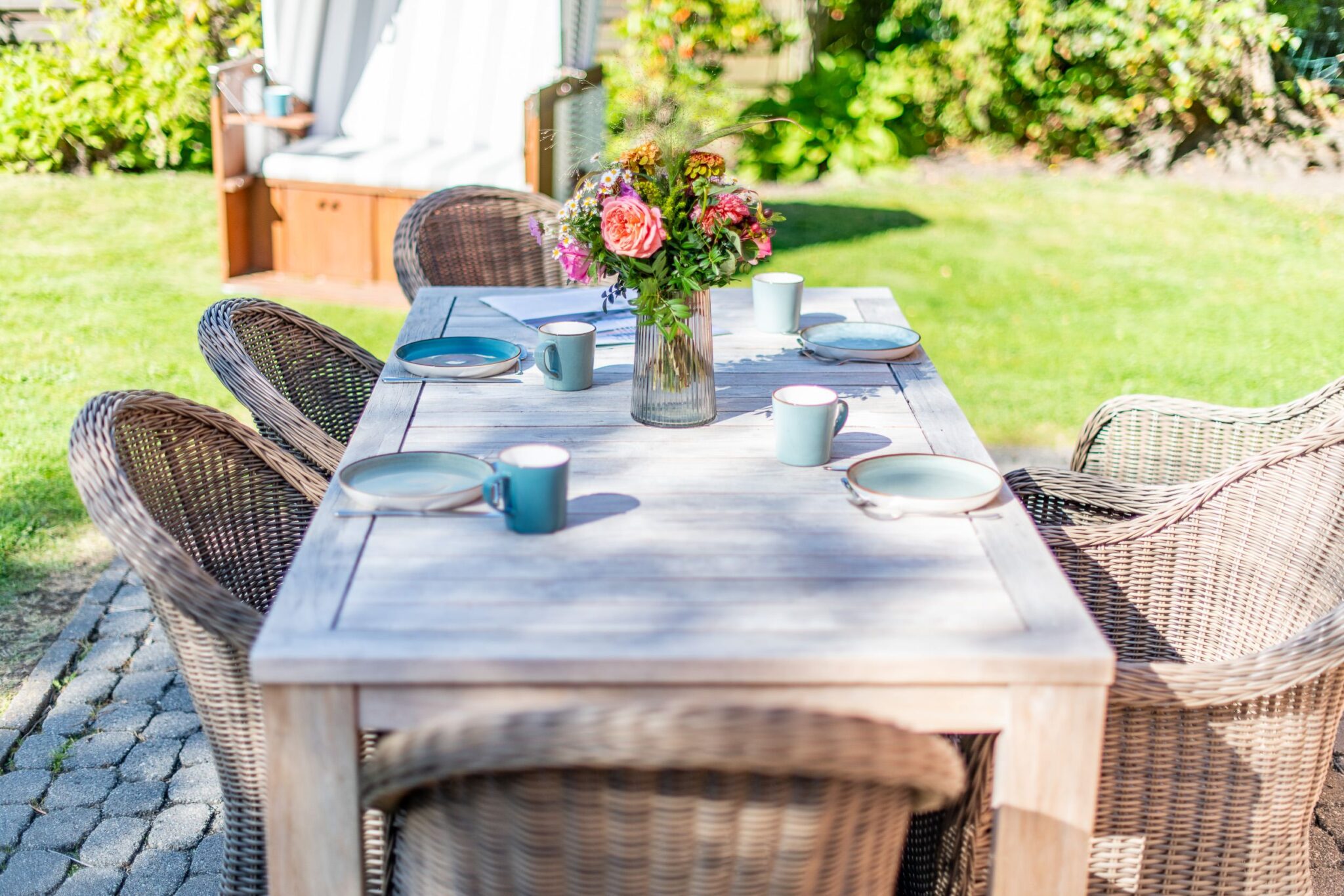 Terrasse in Ferienhaus auf Sylt