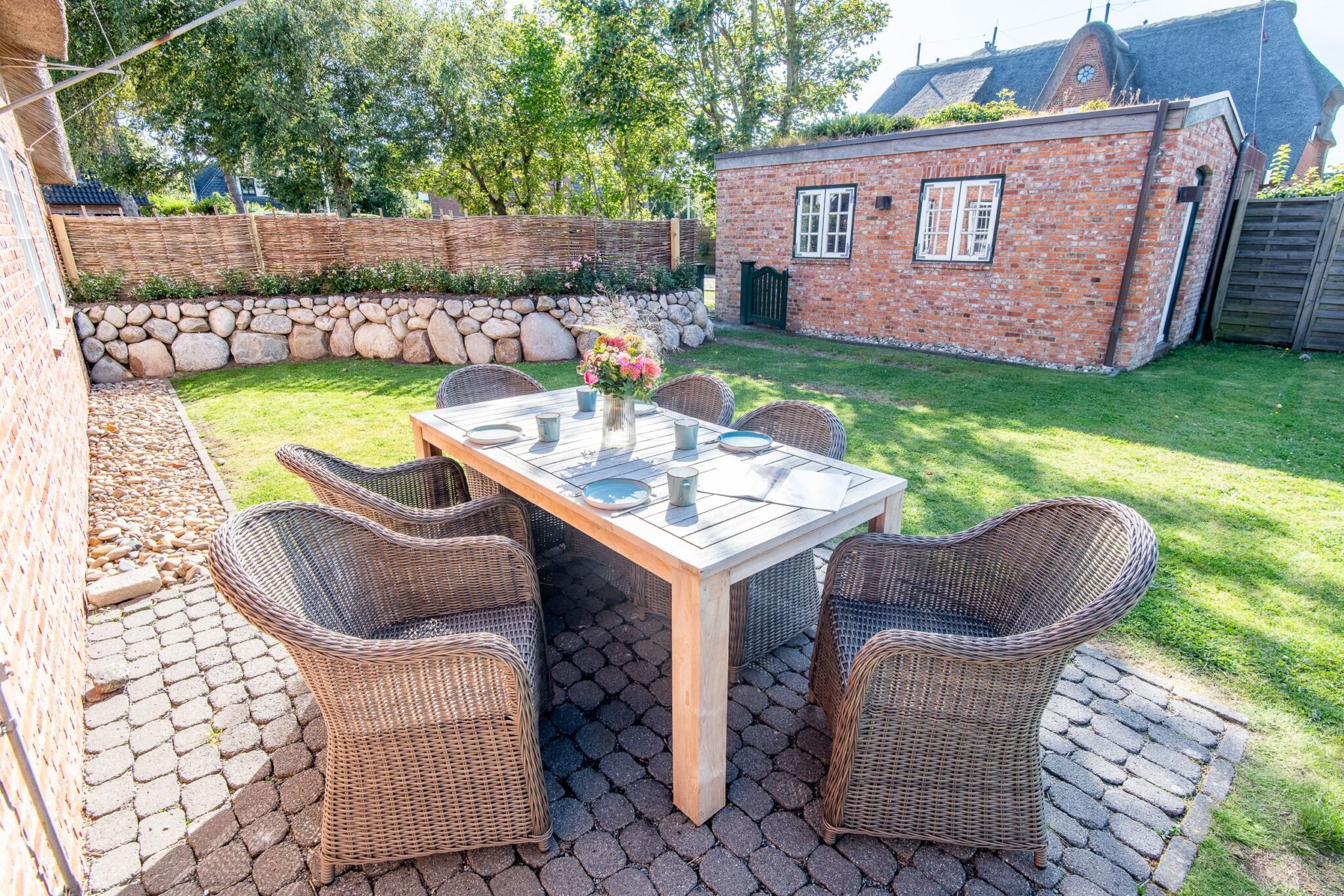 Terrasse in Ferienhaus auf Sylt