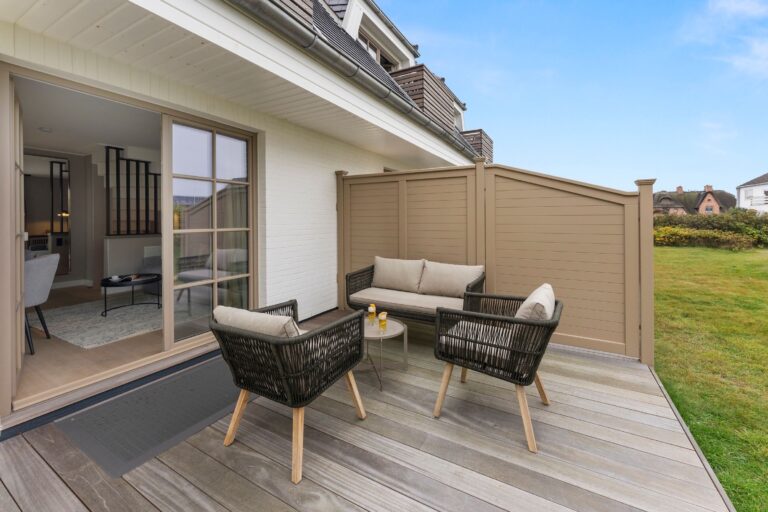 Terrasse einer Ferienwohnung auf Sylt