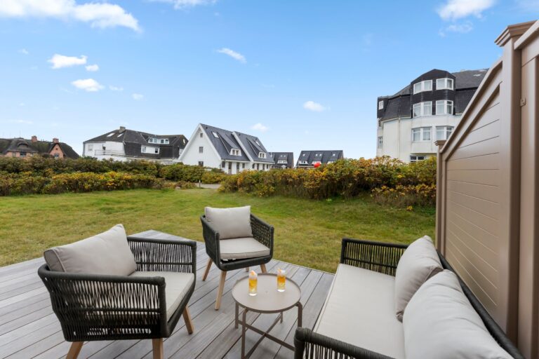 Terrasse einer Ferienwohnung auf Sylt