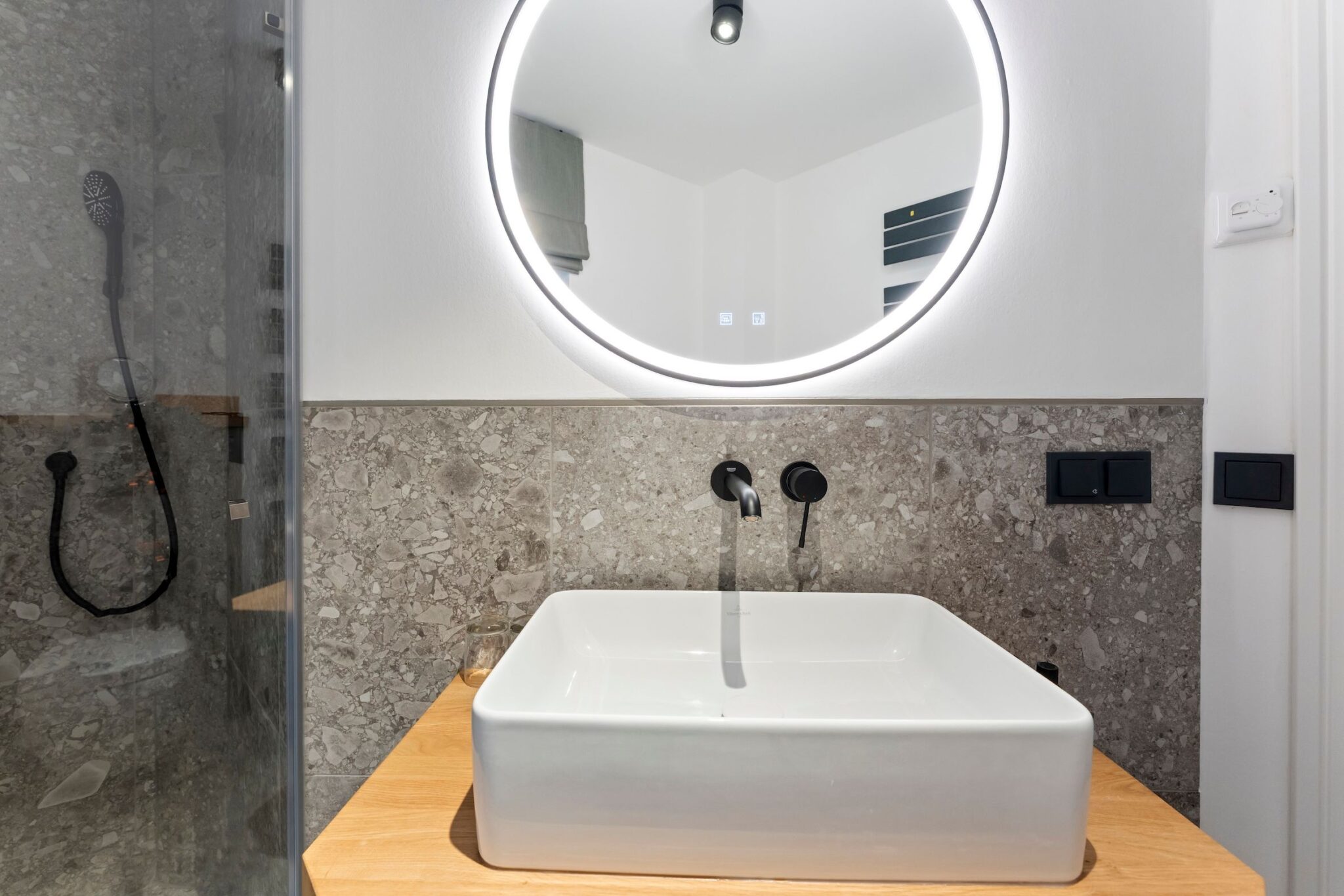 Badezimmer einer Ferienwohnung auf Sylt