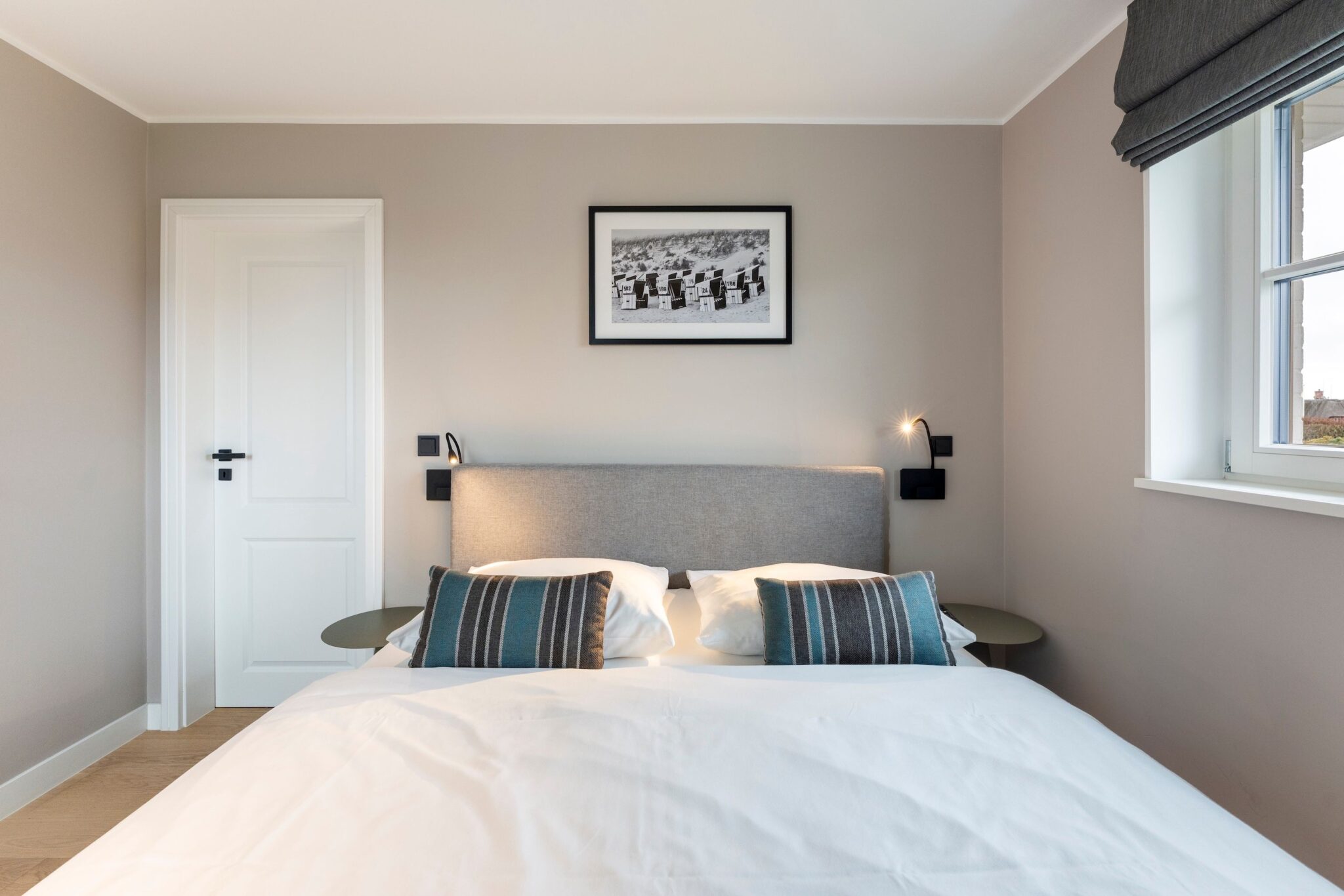 Schlafzimmer einer Ferienwohnung auf Sylt