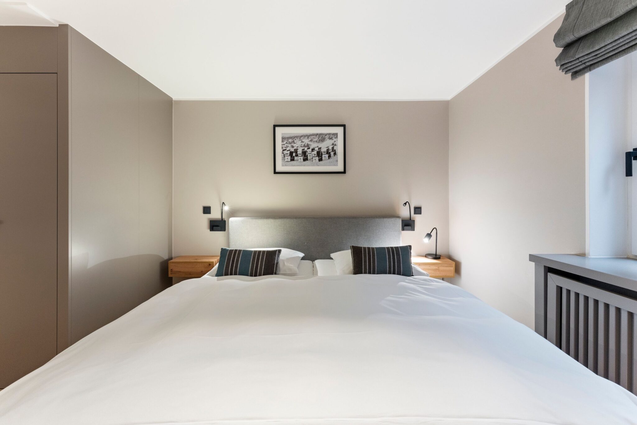 Schlafzimmer einer Ferienwohnung auf Sylt