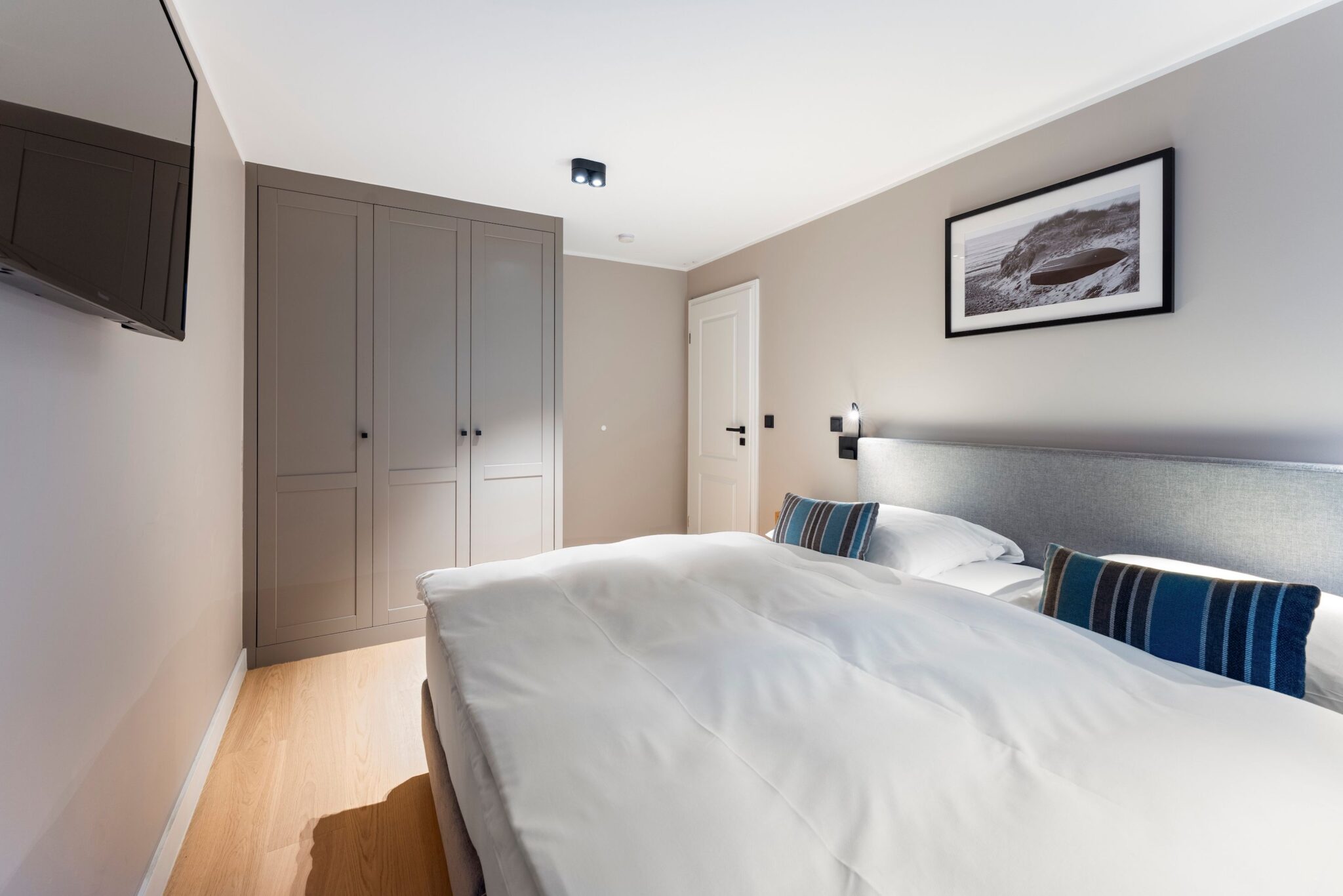 Schlafzimmer einer Ferienwohnung auf Sylt