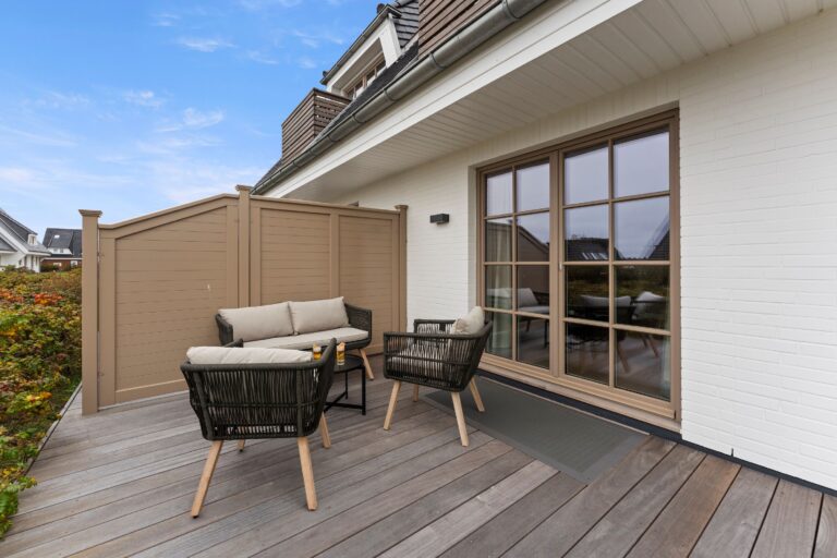Terrasse einer Ferienwohnung auf Sylt