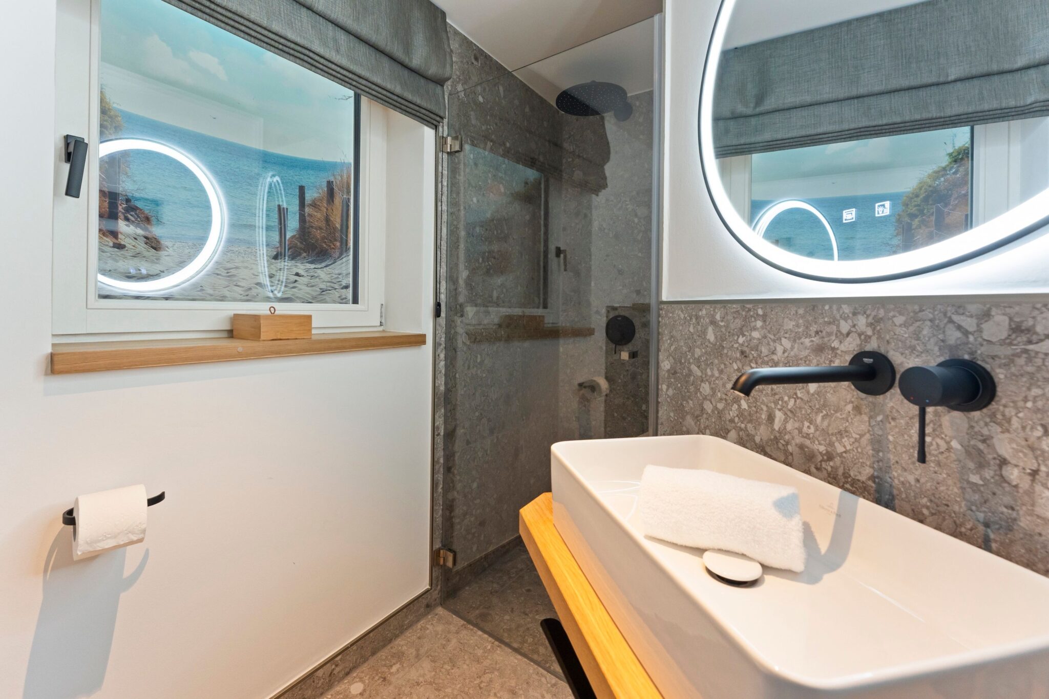 Badezimmer einer Ferienwohnung auf Sylt