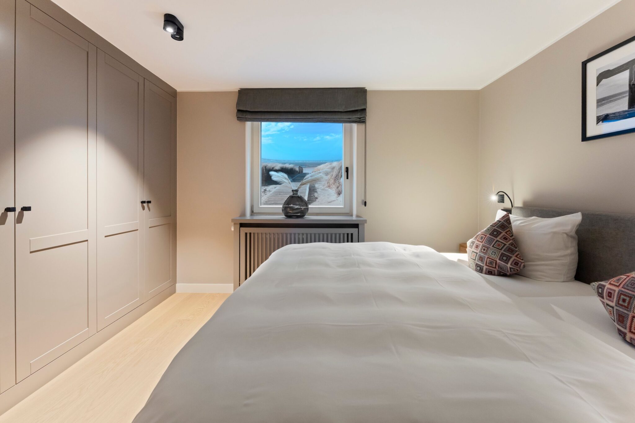 Schlafzimmer einer Ferienwohnung auf Sylt