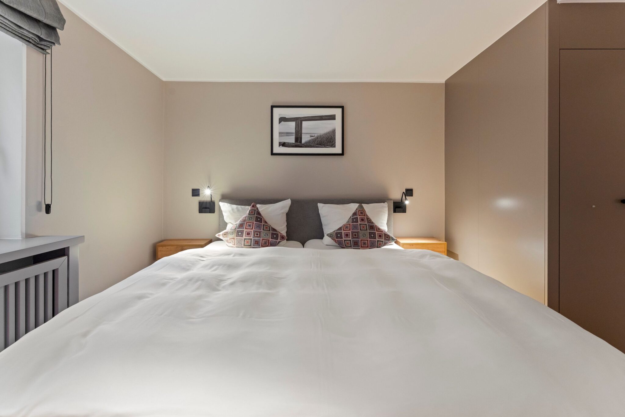 Schlafzimmer einer Ferienwohnung auf Sylt