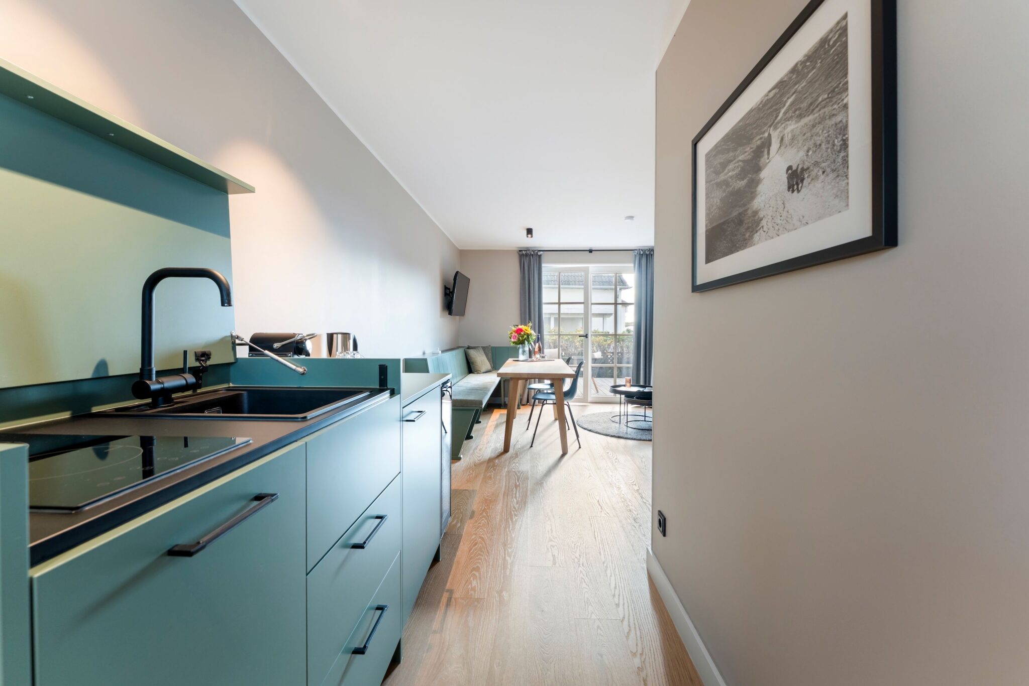 Küche einer Ferienwohnung auf Sylt