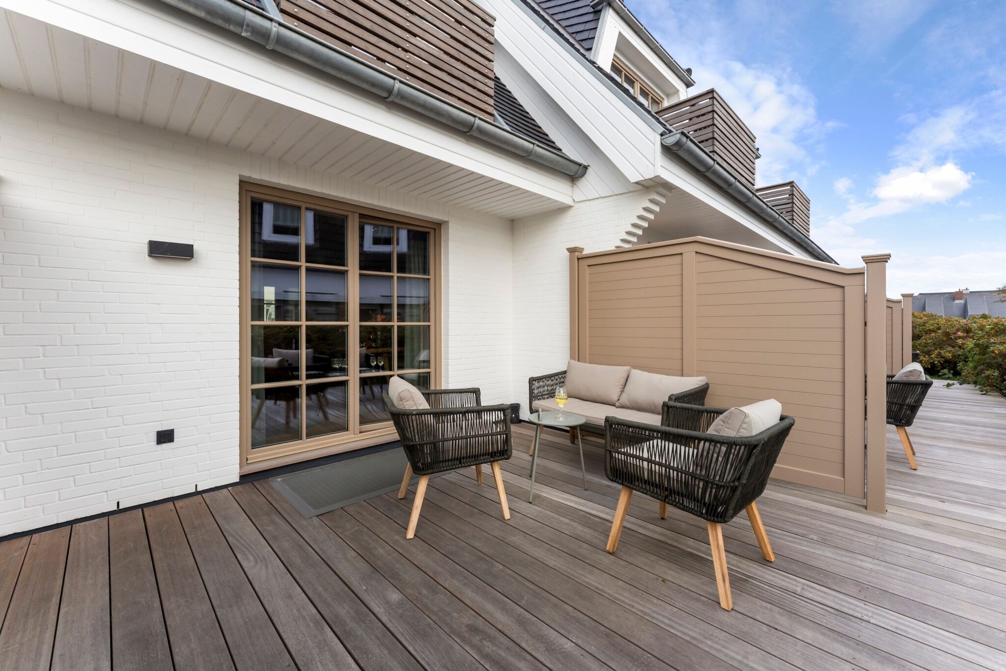Terrasse einer Ferienwohnung auf Sylt
