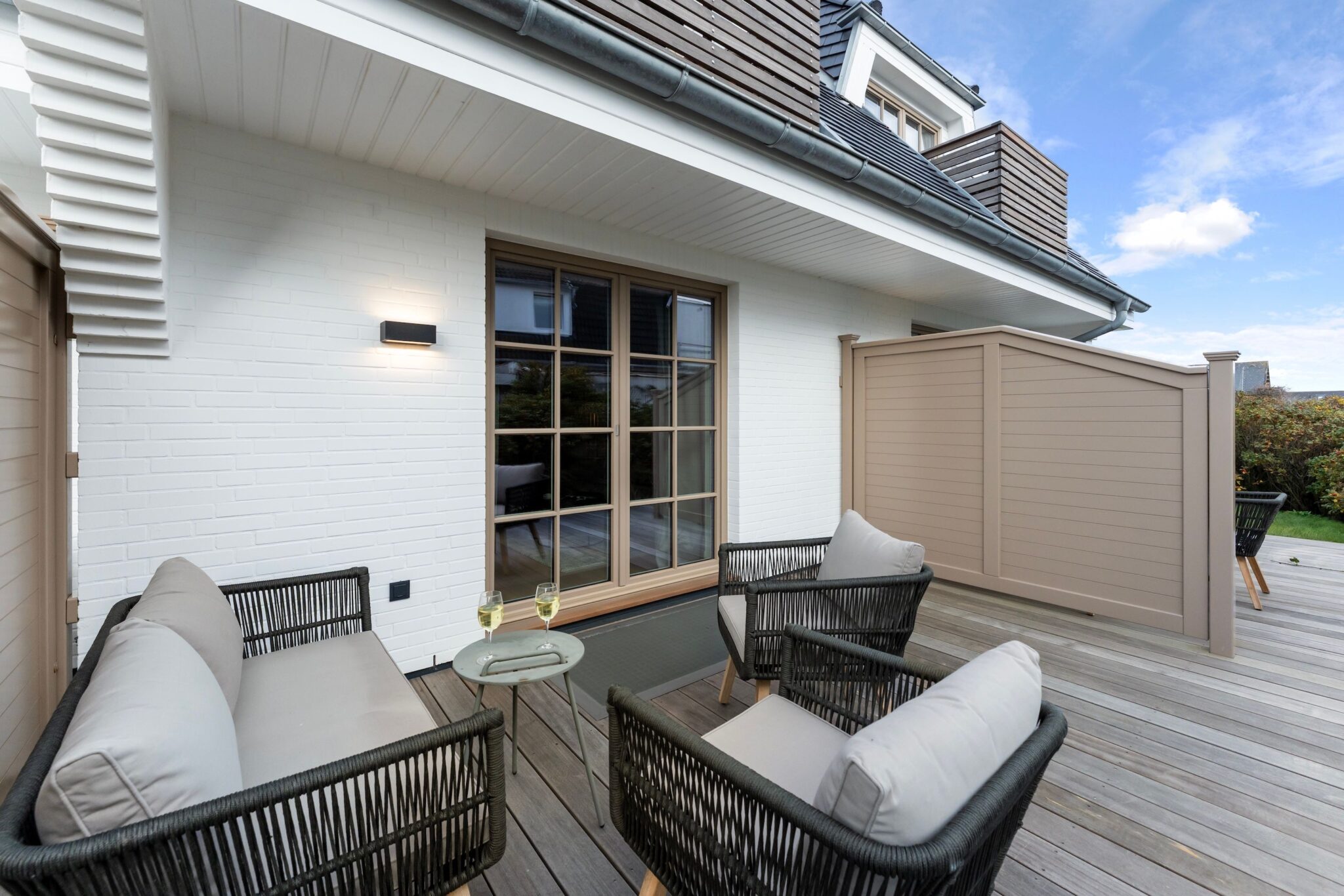 Terrasse einer Ferienwohnung auf Sylt