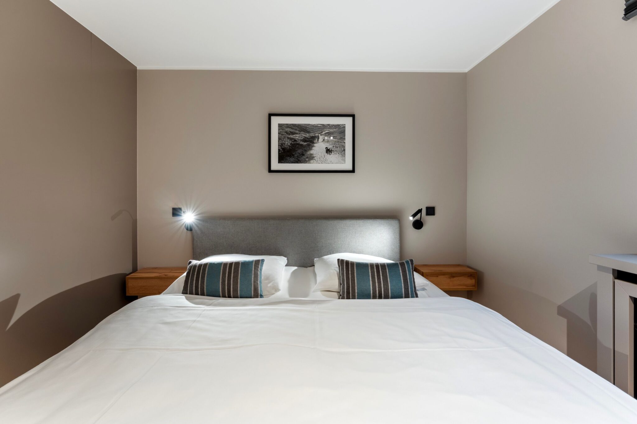 Schlafzimmer einer Ferienwohnung auf Sylt