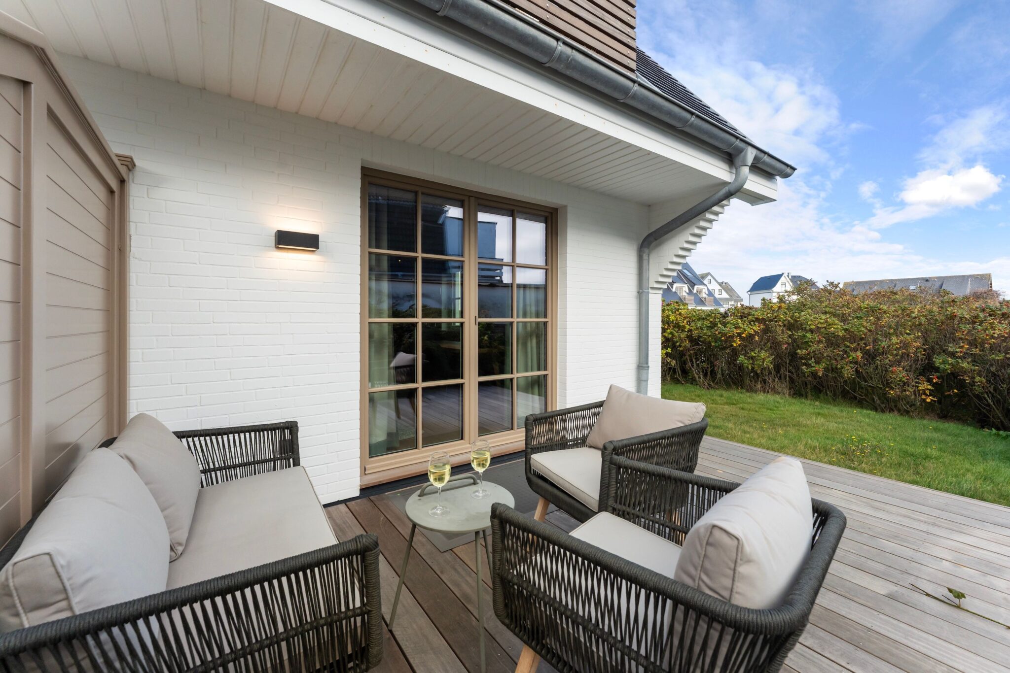 Terrasse einer Ferienwohnung auf Sylt