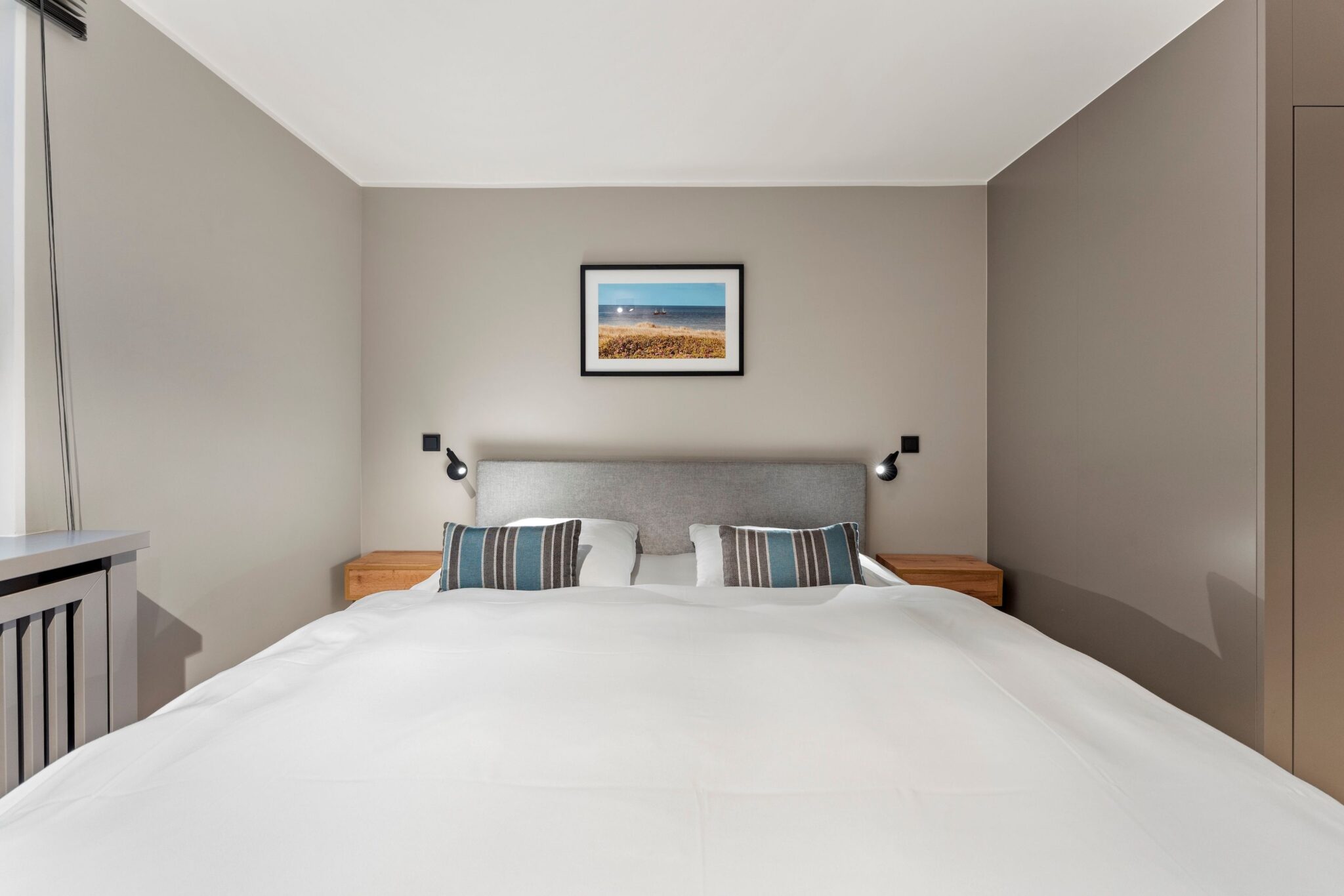 Schlafzimmer einer Ferienwohnung auf Sylt