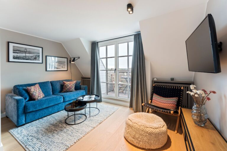 Wohnzimmer in einer Ferienwohnung auf Sylt