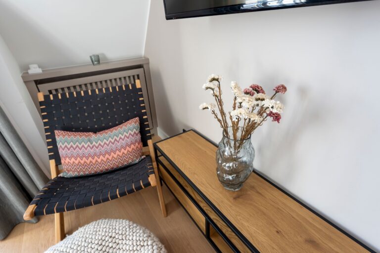 Wohnzimmer in einer Ferienwohnung auf Sylt