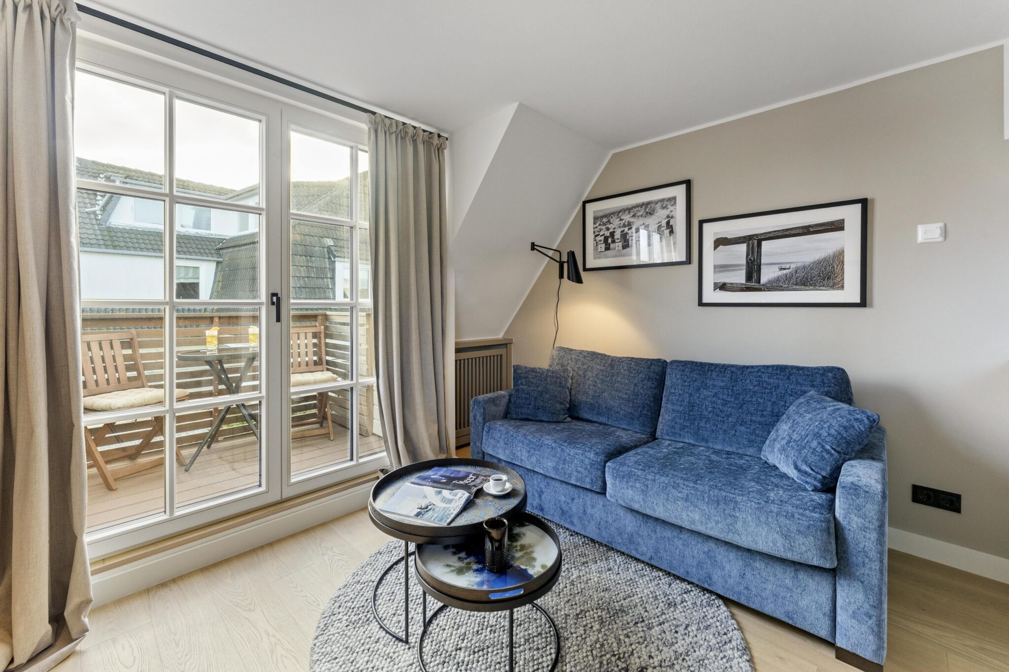 Wohnzimmer einer Ferienwohnung auf Sylt