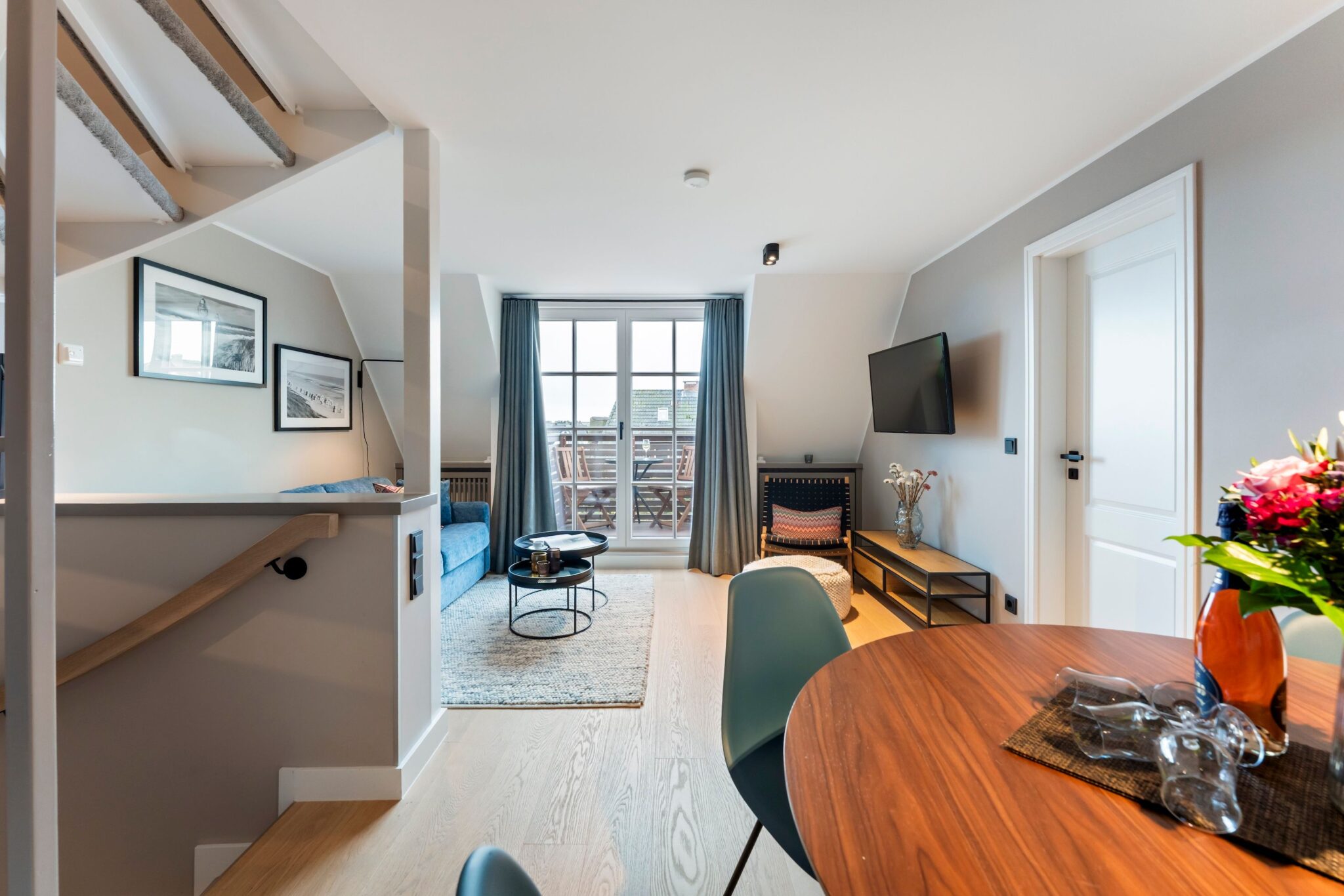 Wohnzimmmer in einer Ferienwohnung auf Sylt