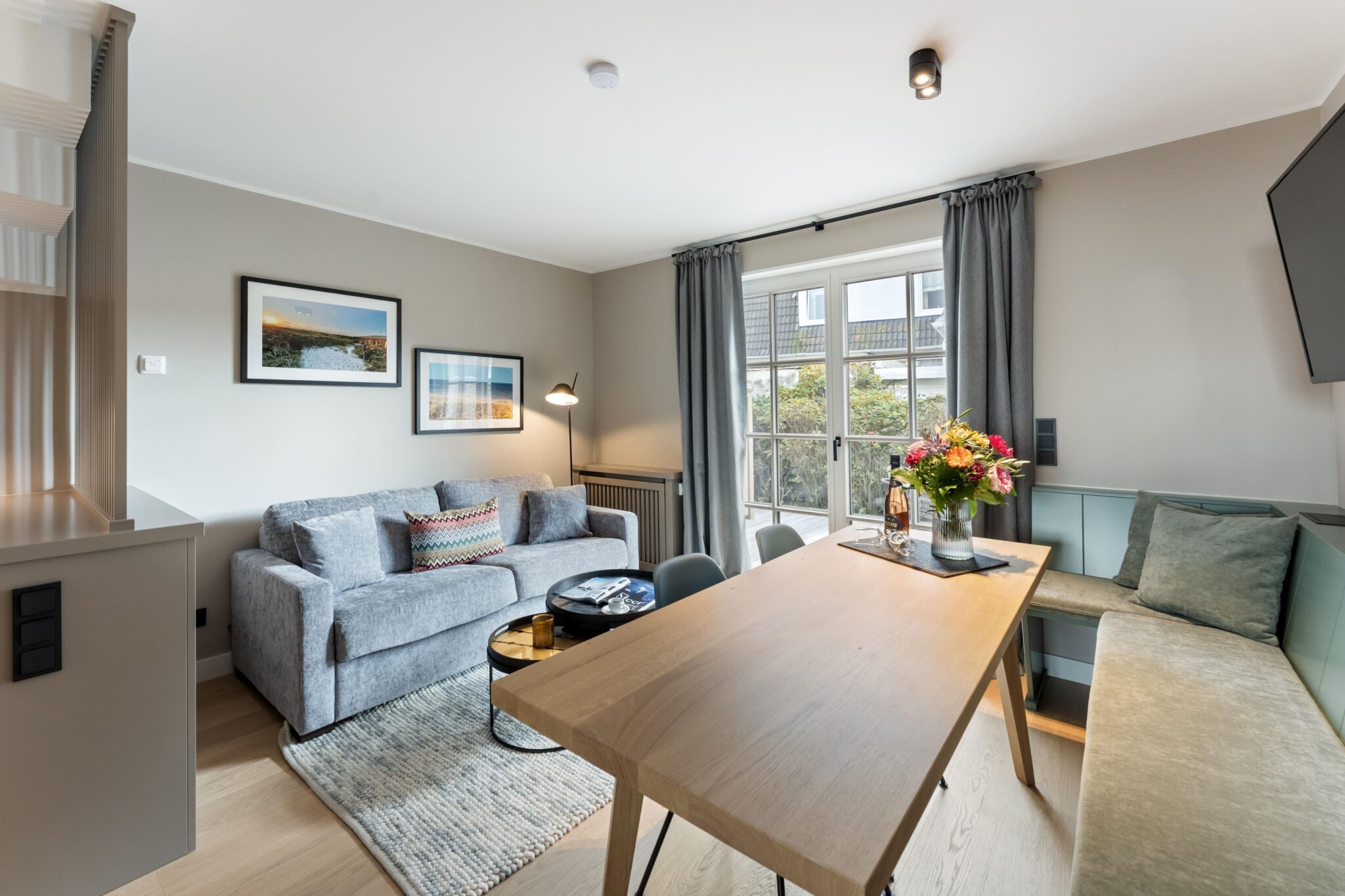 Wohnzimmer einer Ferienwohnung auf Sylt