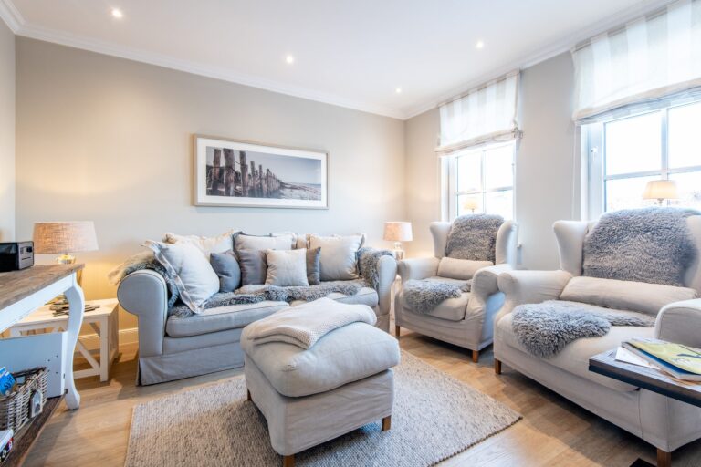 Wohnzimmer in Ferienhaus auf Sylt