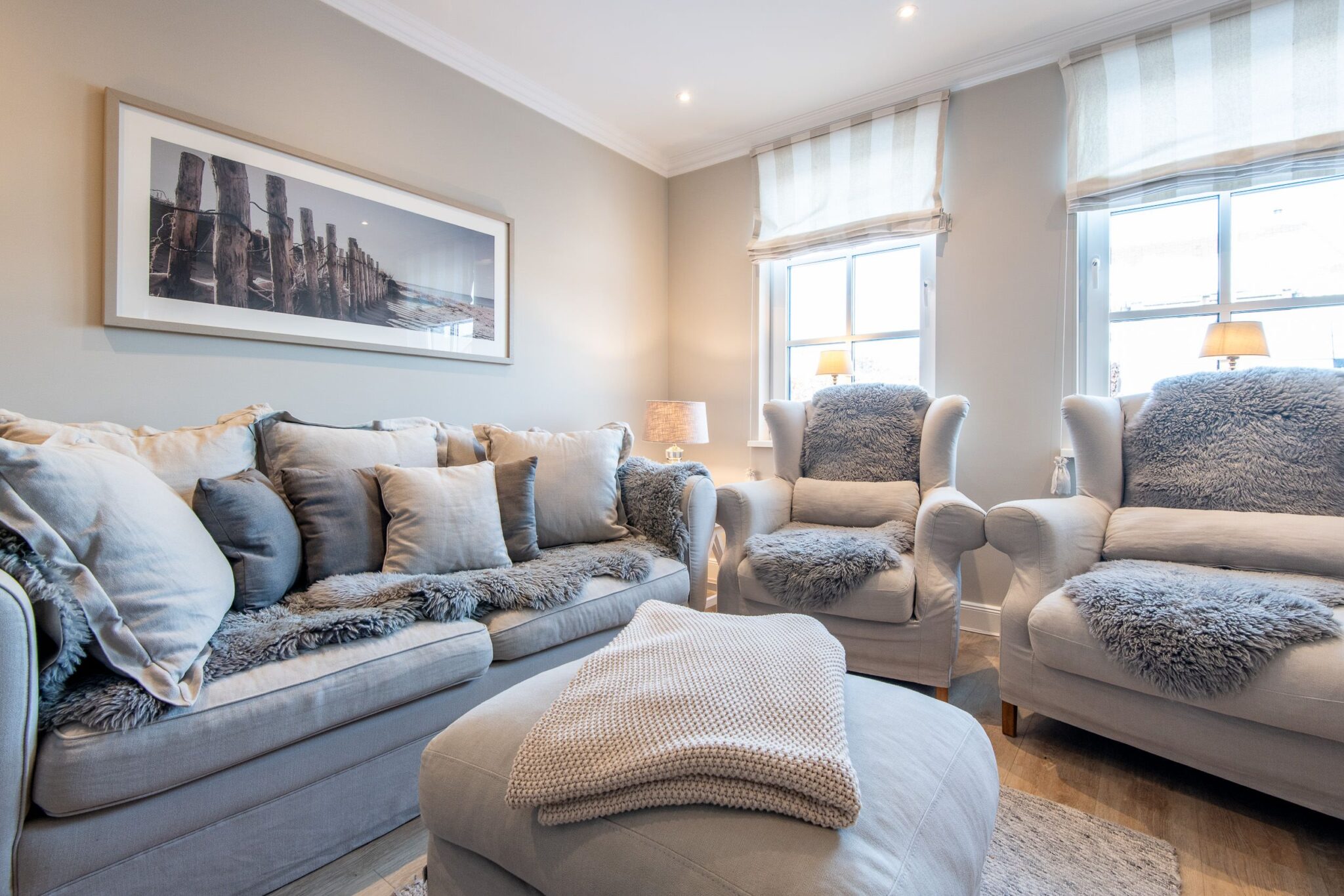 Wohnzimmer in Ferienhaus auf Sylt