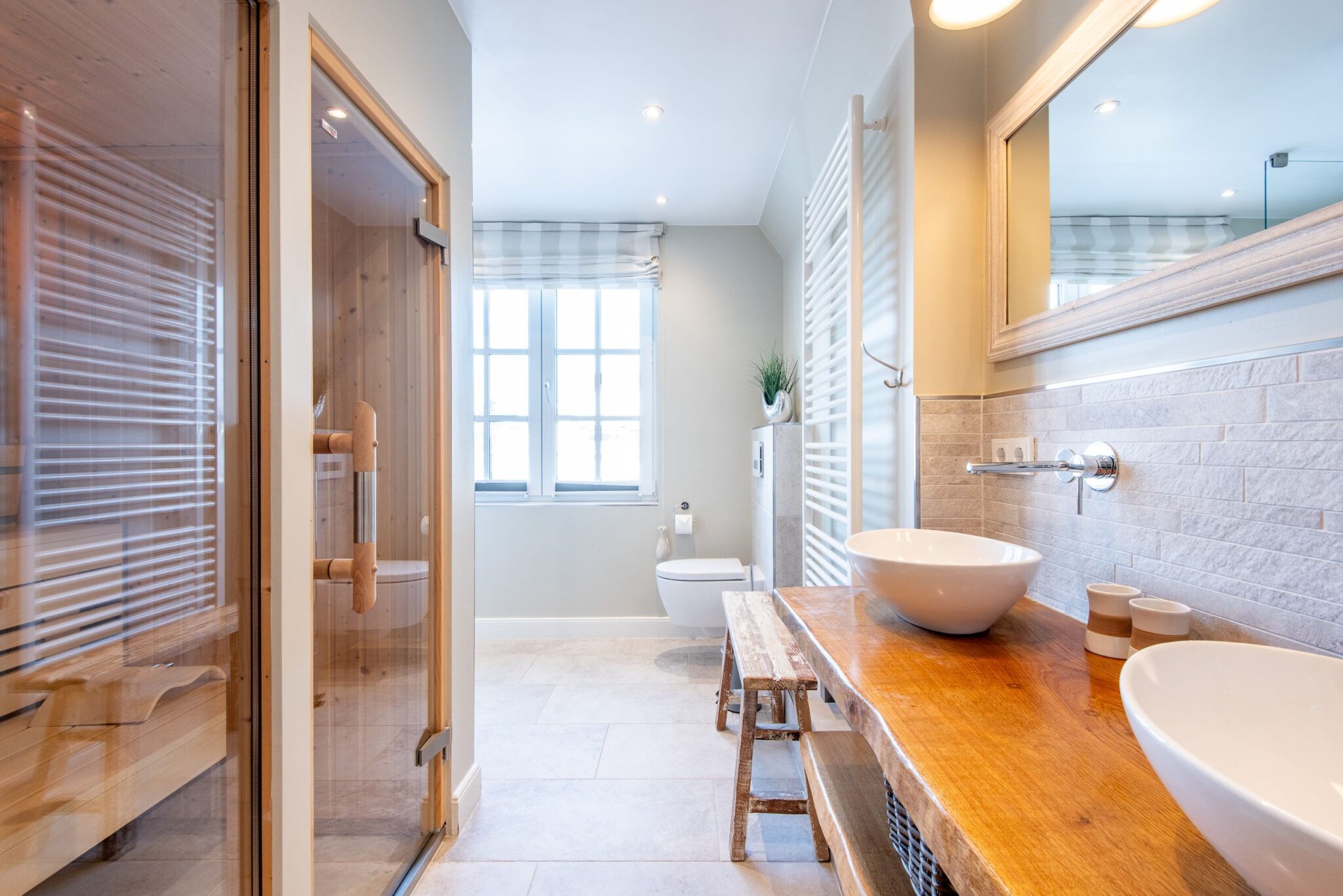 Badezimmer in Ferienhaus auf Sylt