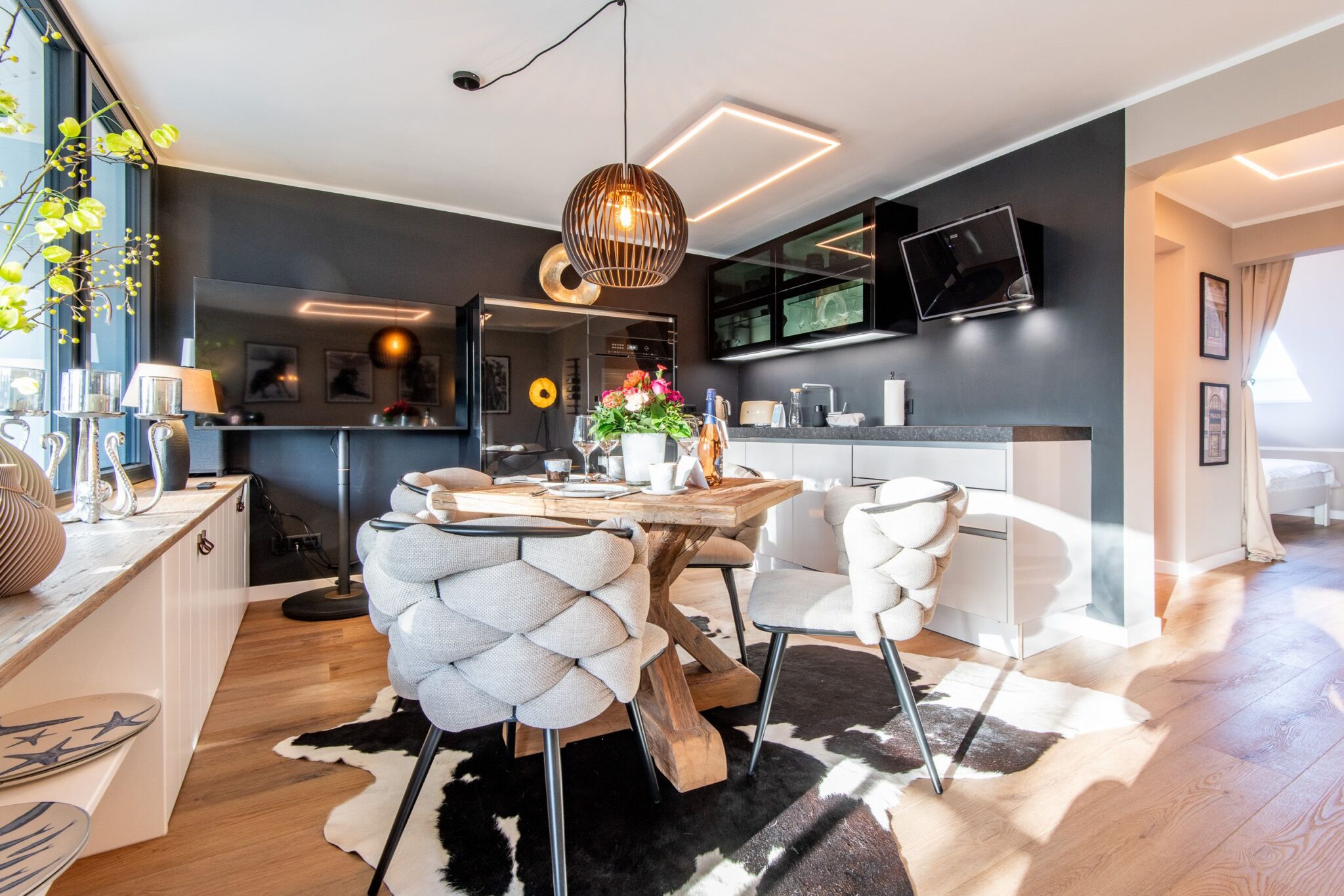 offene Küche in Ferienwohnung auf Sylt