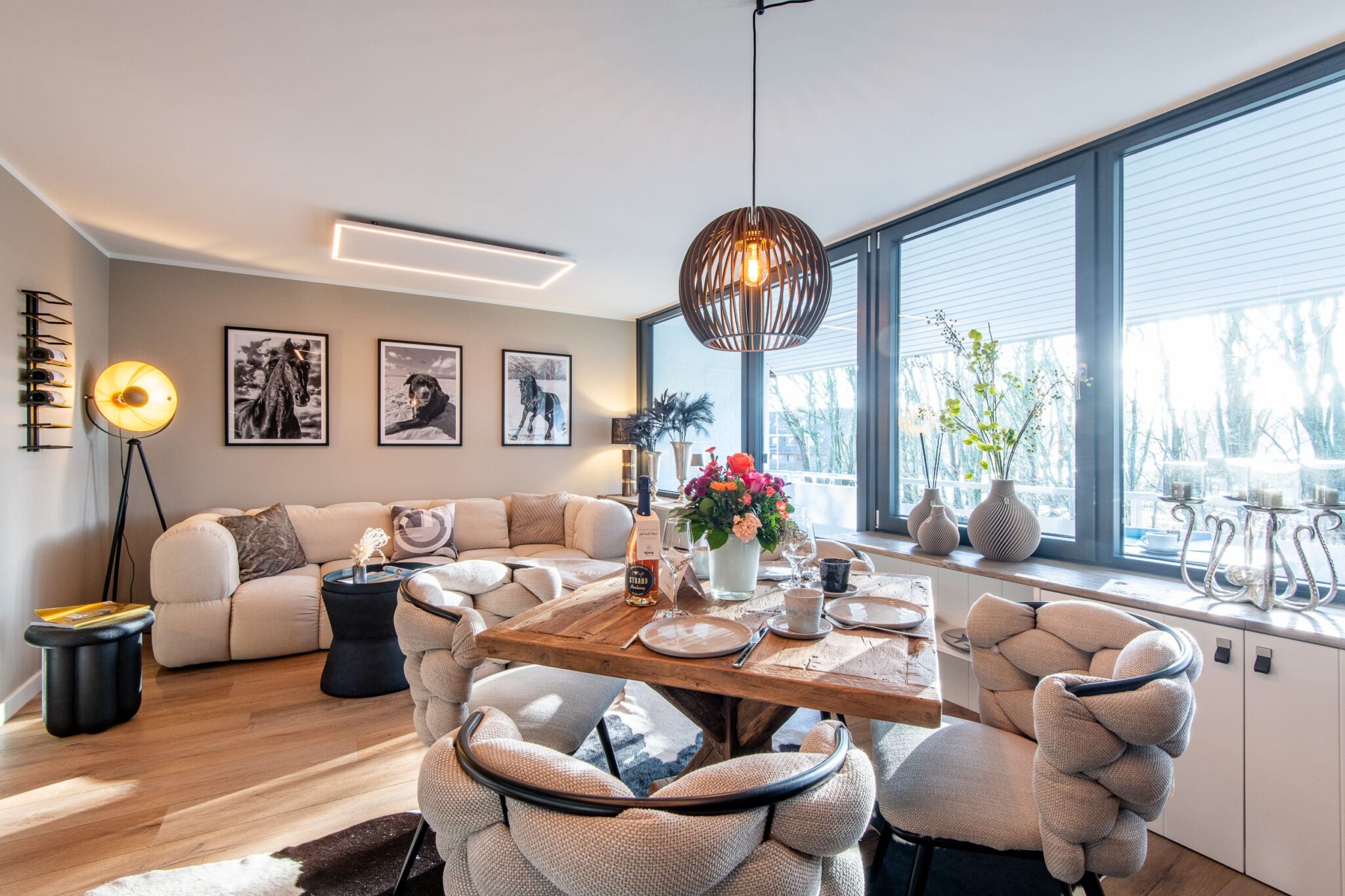 Wohnzimmer in Ferienwohnung auf Sylt