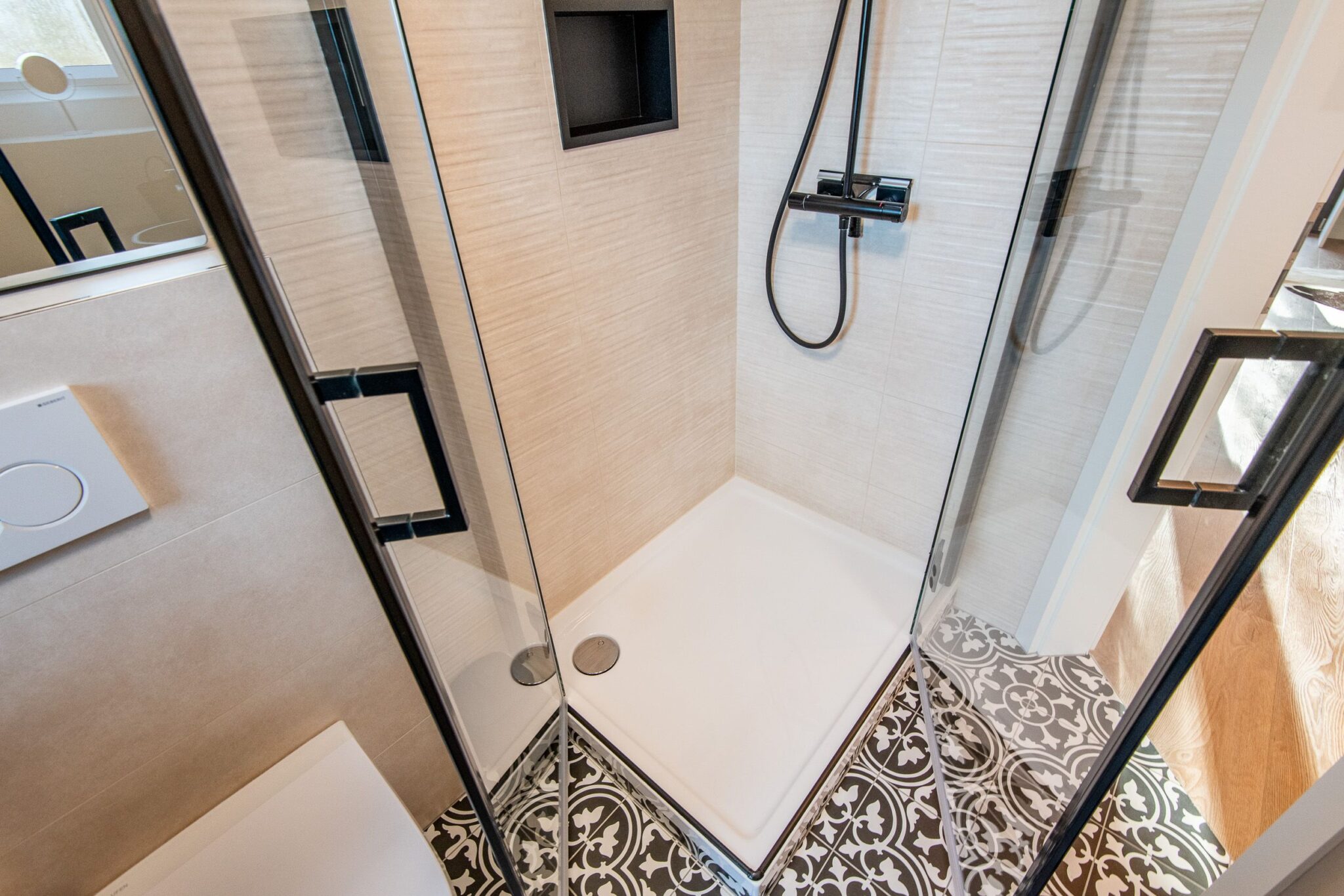 Dusche in Ferienwohnung auf Sylt