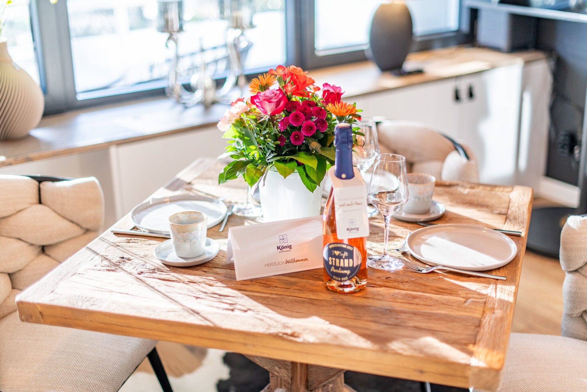 Esstisch in Ferienwohnung auf Sylt