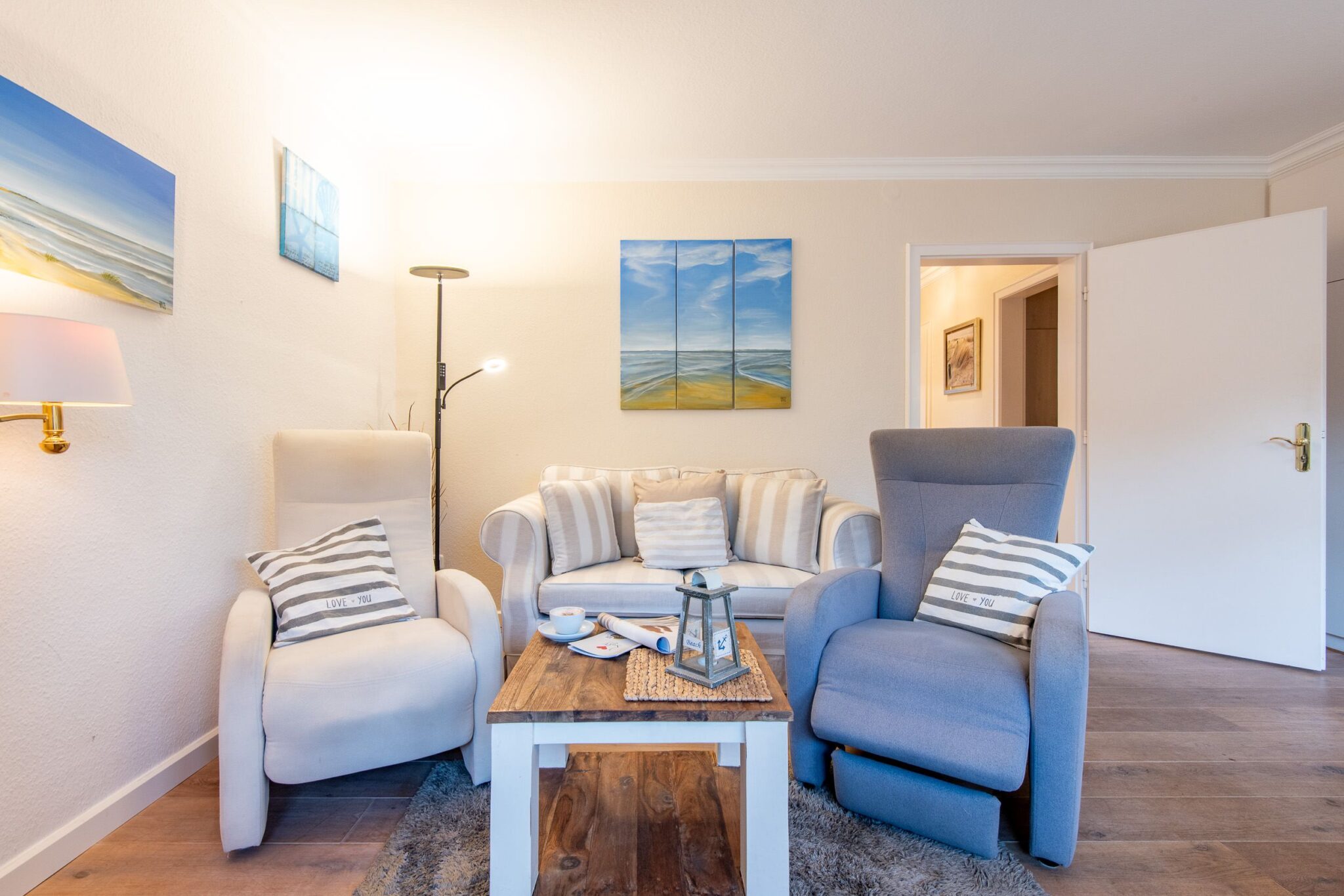 Wohnzimmer in Ferienwohnung auf Sylt