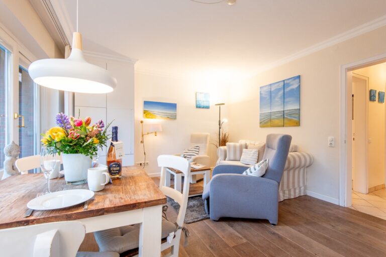 Wohnzimmer in Ferienwohnung auf Sylt